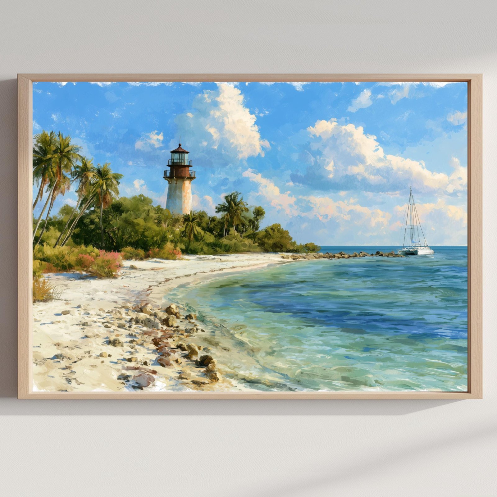 Lovers Key Florida USA Watercolor Print: USA Travel Art Poster