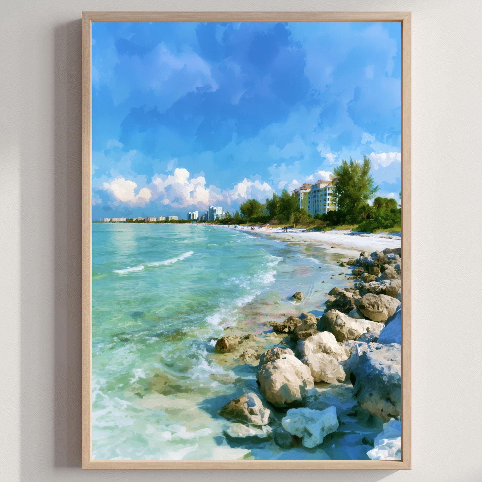 Siesta Key Florida USA Watercolor Print: USA Travel Art Poster