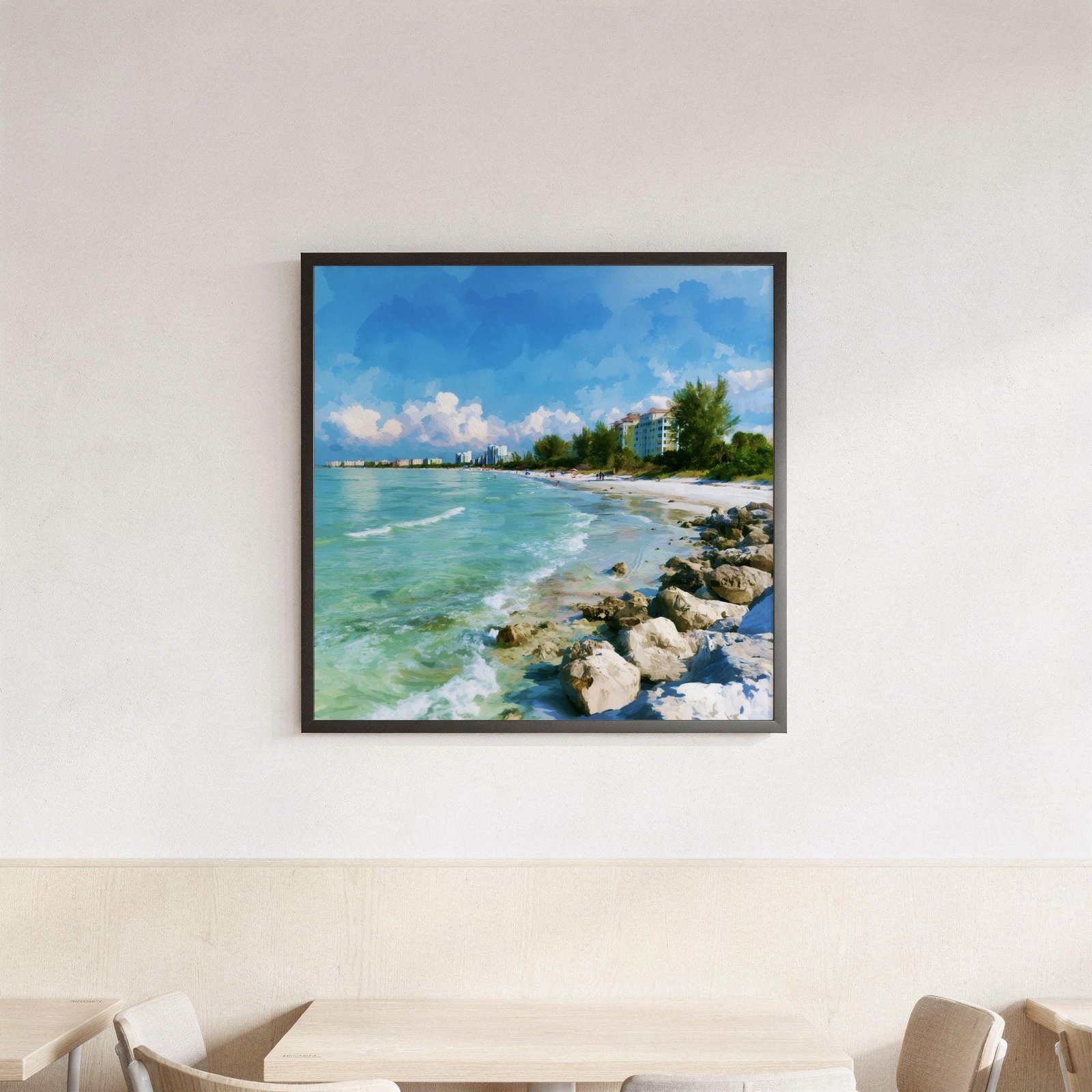 Siesta Key Florida Keys Florida Watercolor Print: Square USA Travel Art Poster - Image 3