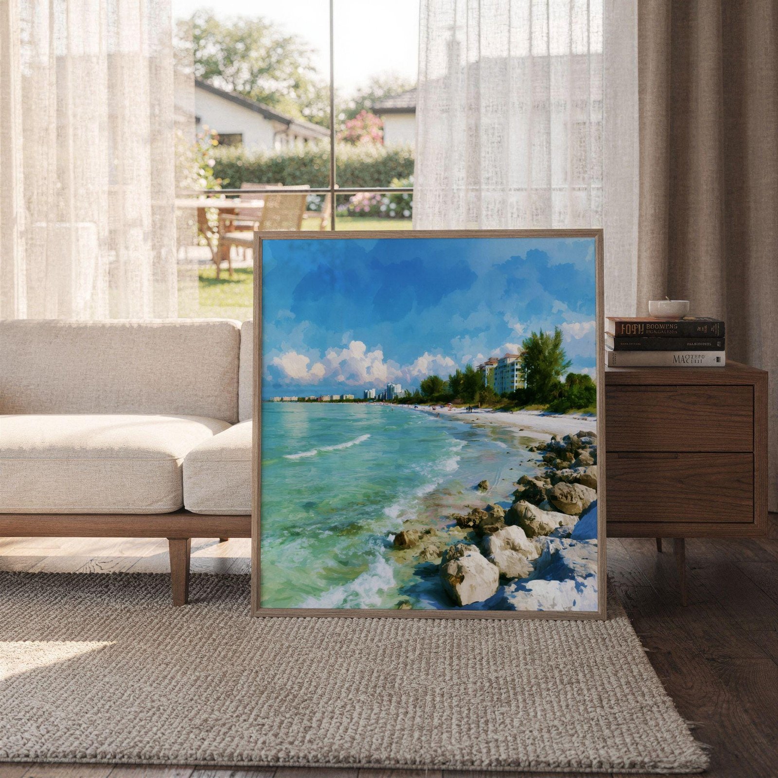 Siesta Key Florida Keys Florida Watercolor Print: Square USA Travel Art Poster - Image 6