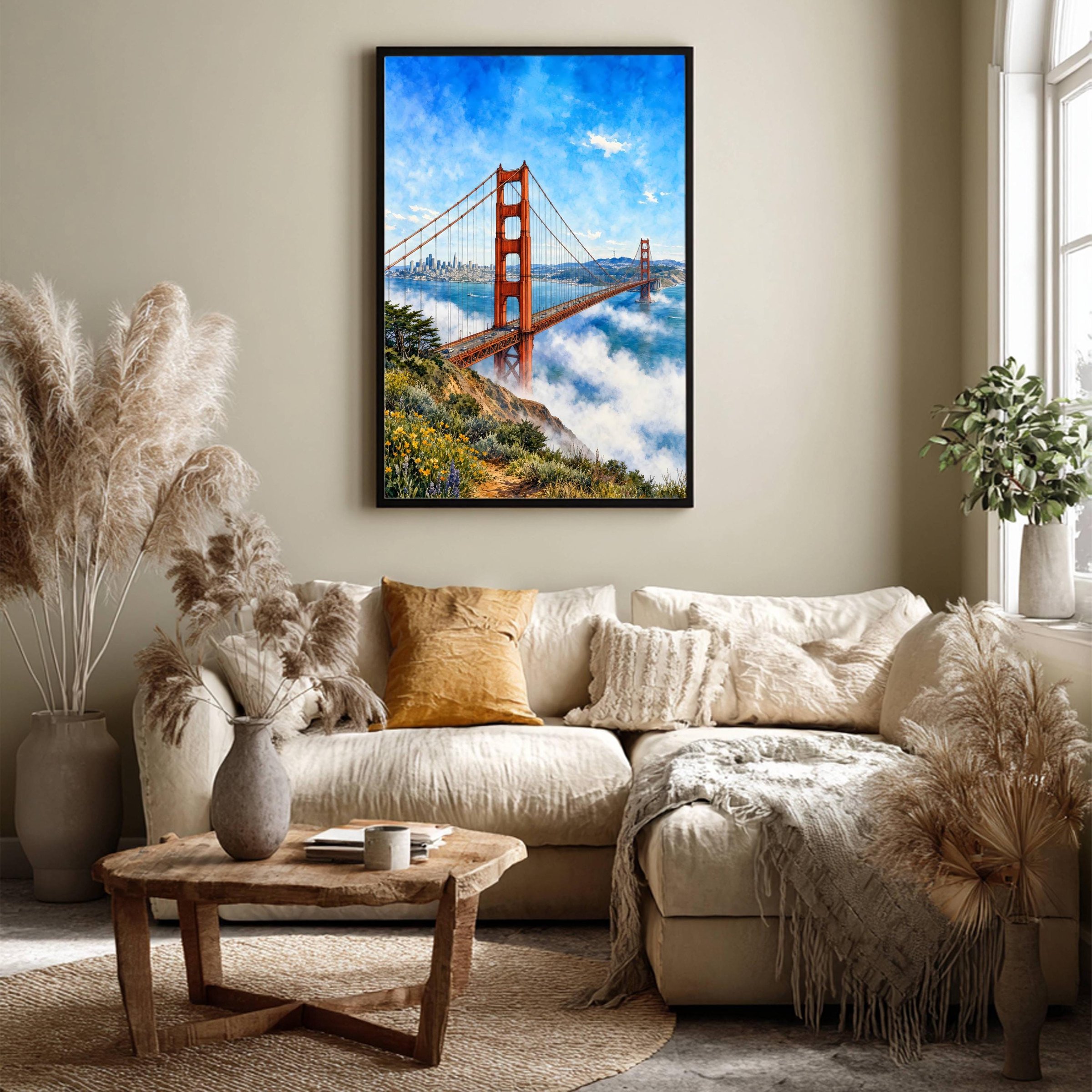 San Francisco Golden Gate Bridge California Watercolor Print: USA Travel Art Poster - Image 7