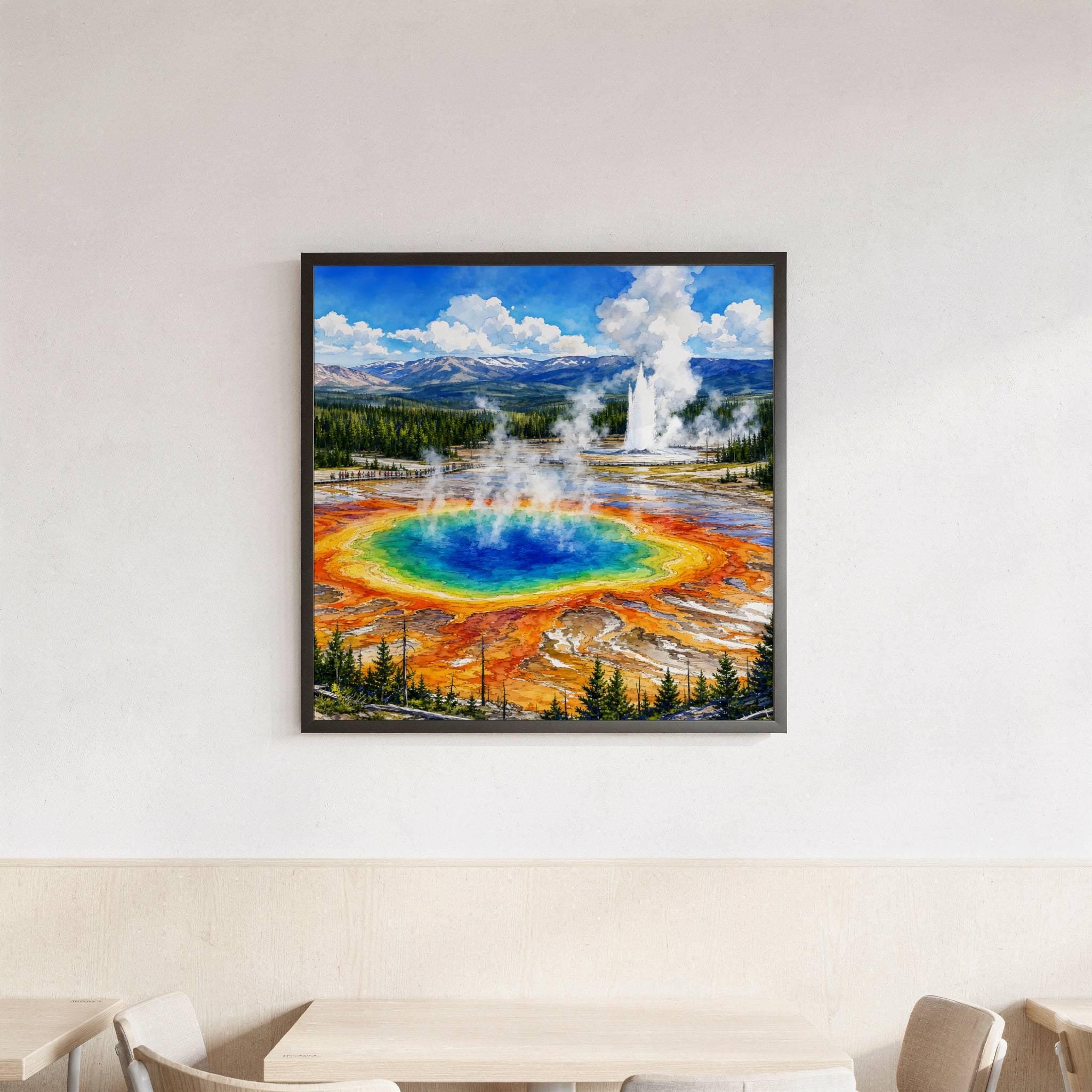 Yellowstone National Park Wyoming USA Watercolor Print: Vacation Travel Art Poster - Image 3