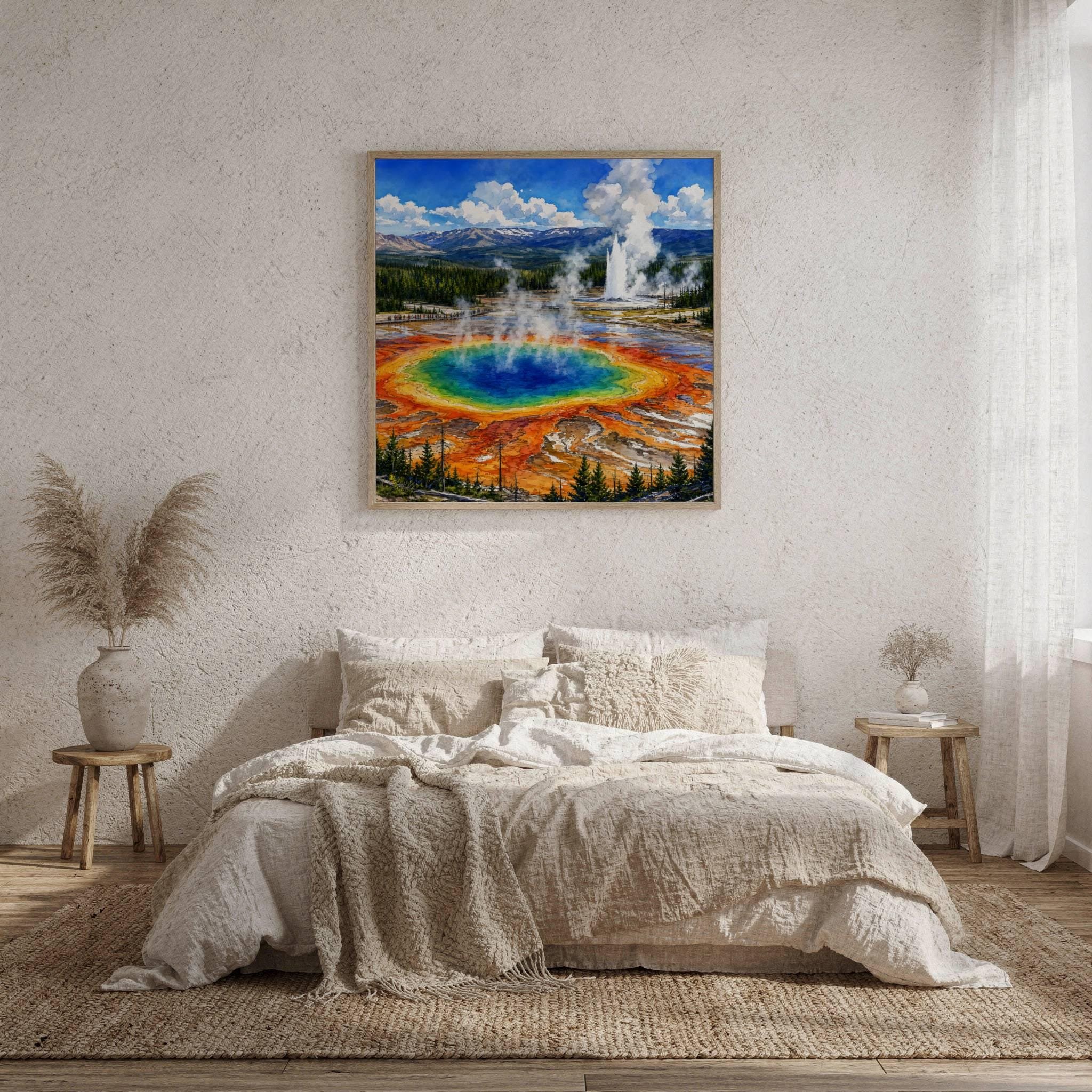 Yellowstone National Park Wyoming USA Watercolor Print: Vacation Travel Art Poster - Image 9
