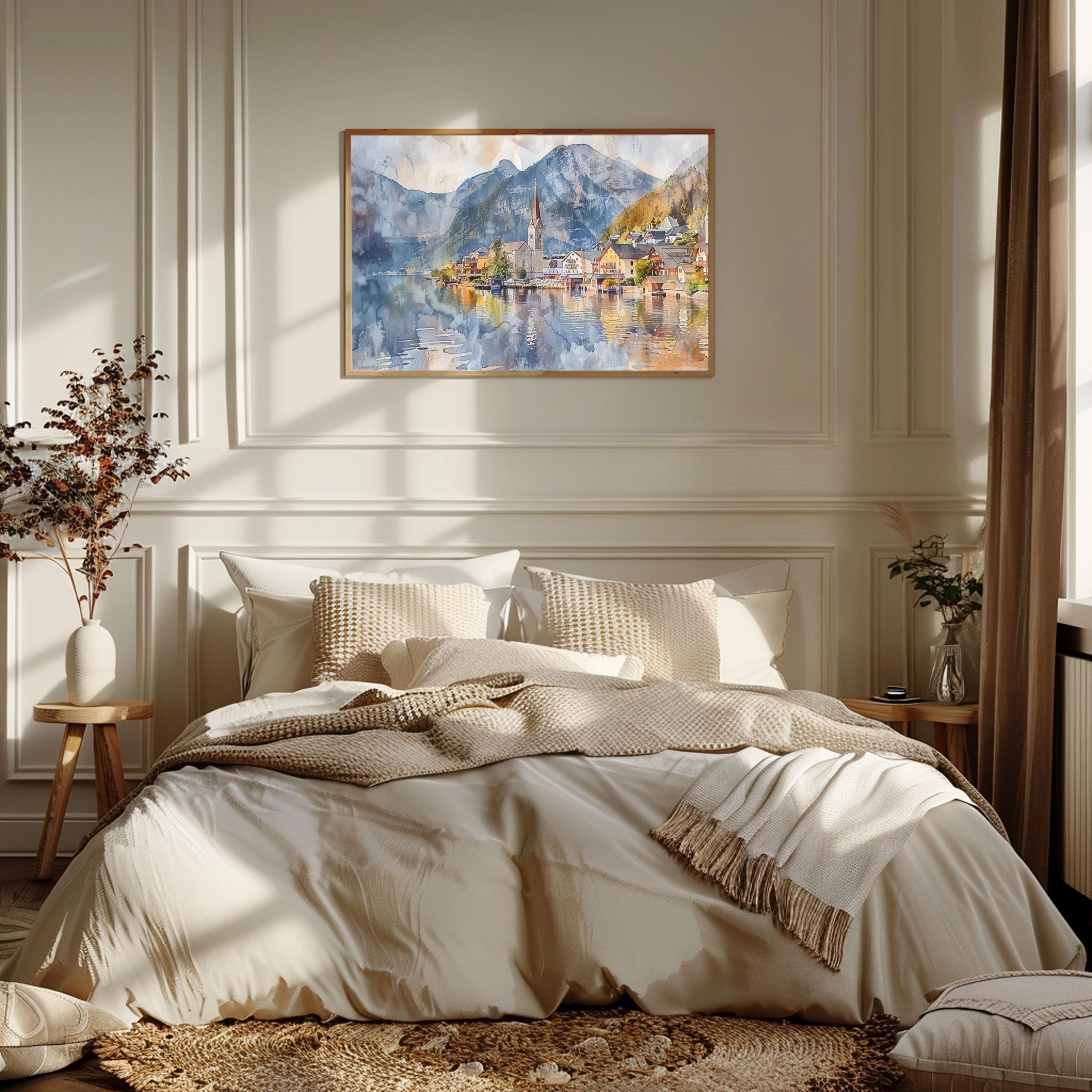 Hallstatt Austria Watercolor Print: Europe Travel Art Poster - Image 2