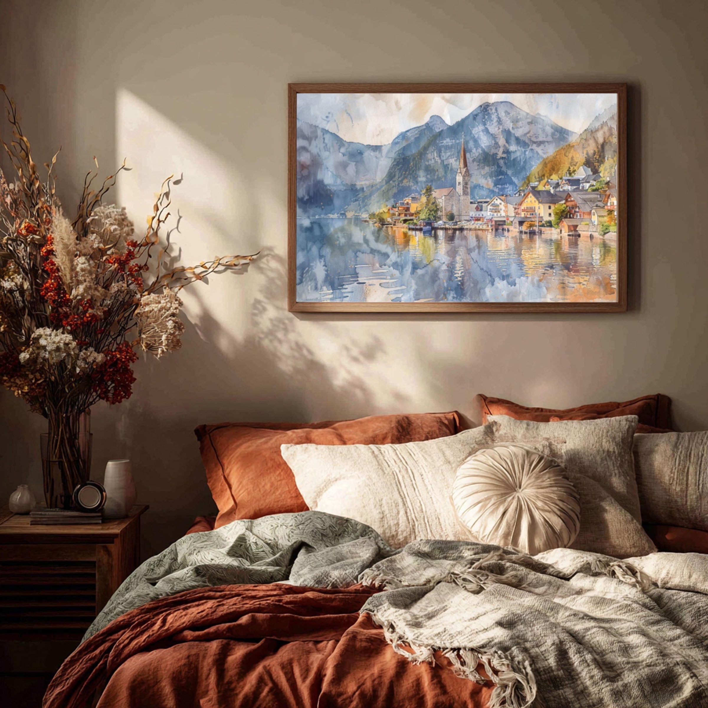 Hallstatt Austria Watercolor Print: Europe Travel Art Poster - Image 3