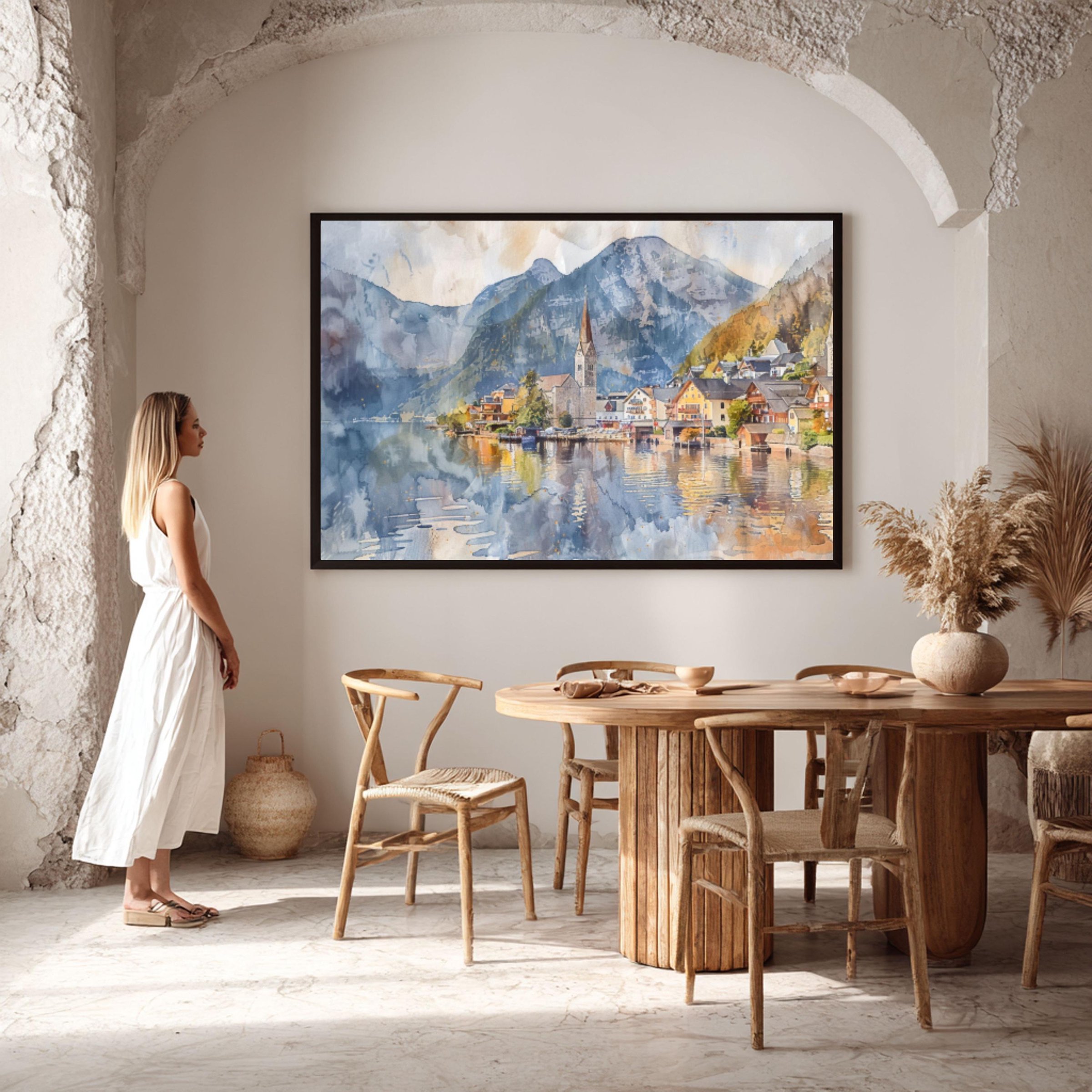 Hallstatt Austria Watercolor Print: Europe Travel Art Poster - Image 6