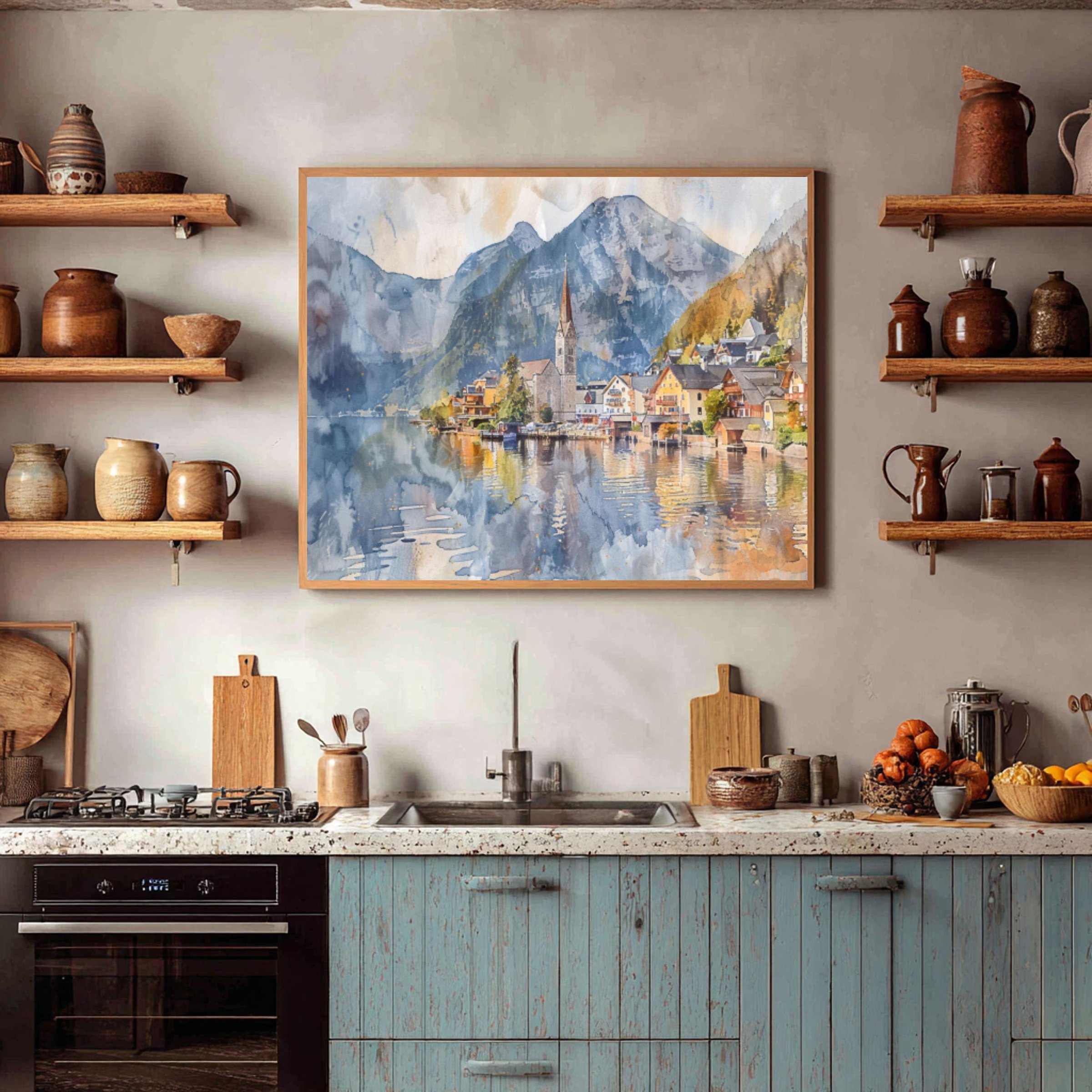 Hallstatt Austria Watercolor Print: Europe Travel Art Poster - Image 7