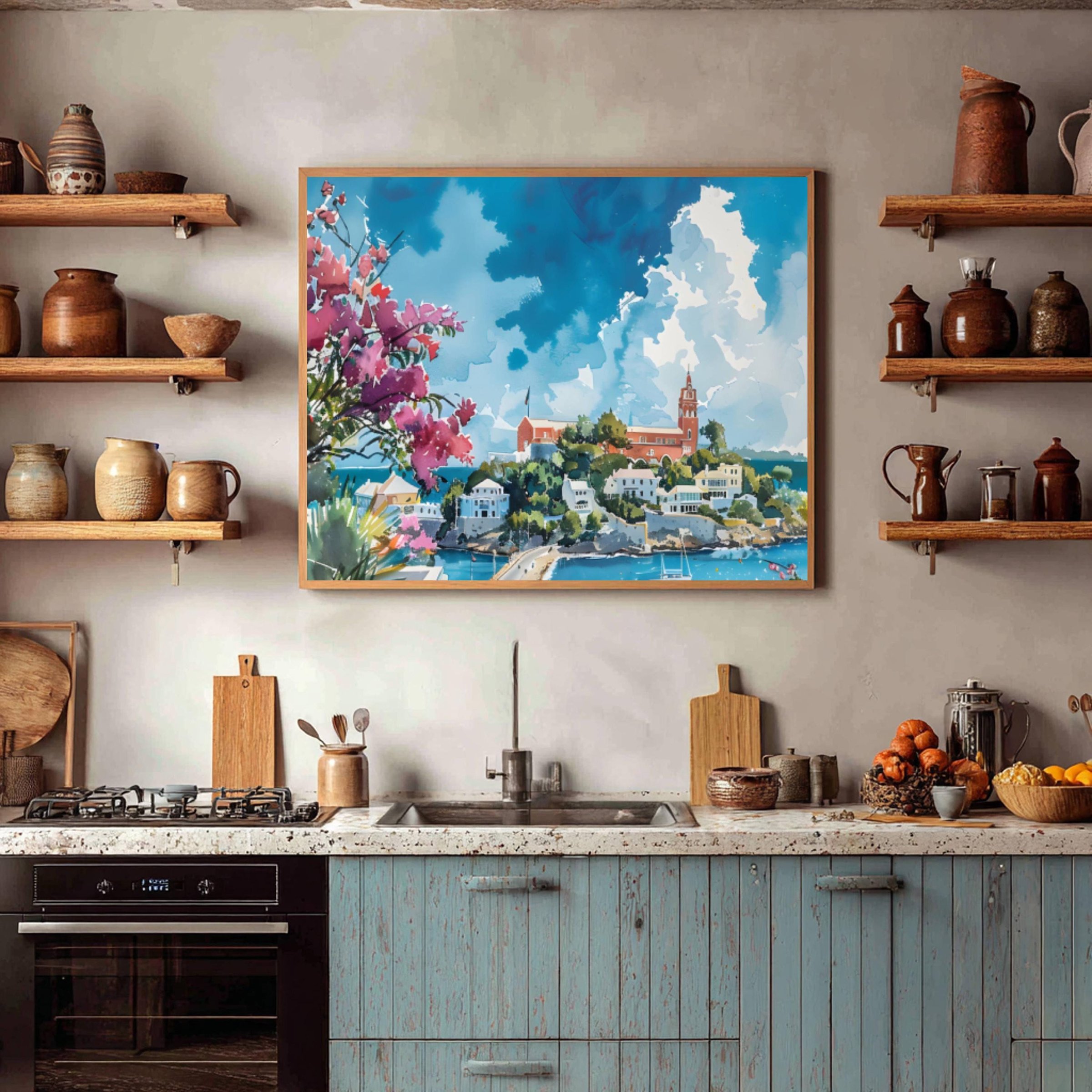 Hamilton Bermuda Watercolor Print: Caribbean Travel Art Poster - Image 6