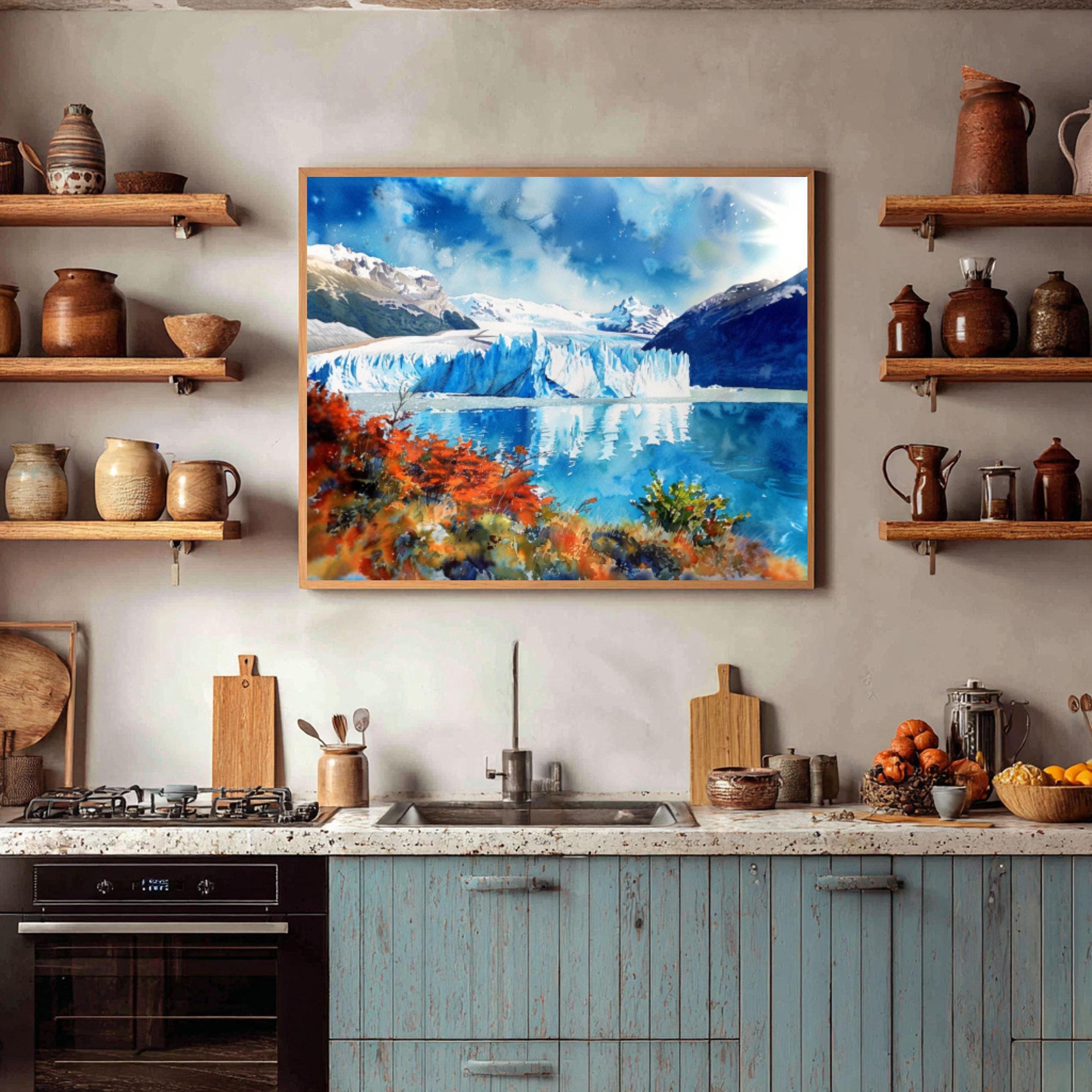 Perito Moreno Glacier Argentina Watercolor Print: South America Travel Art Poster - Image 7