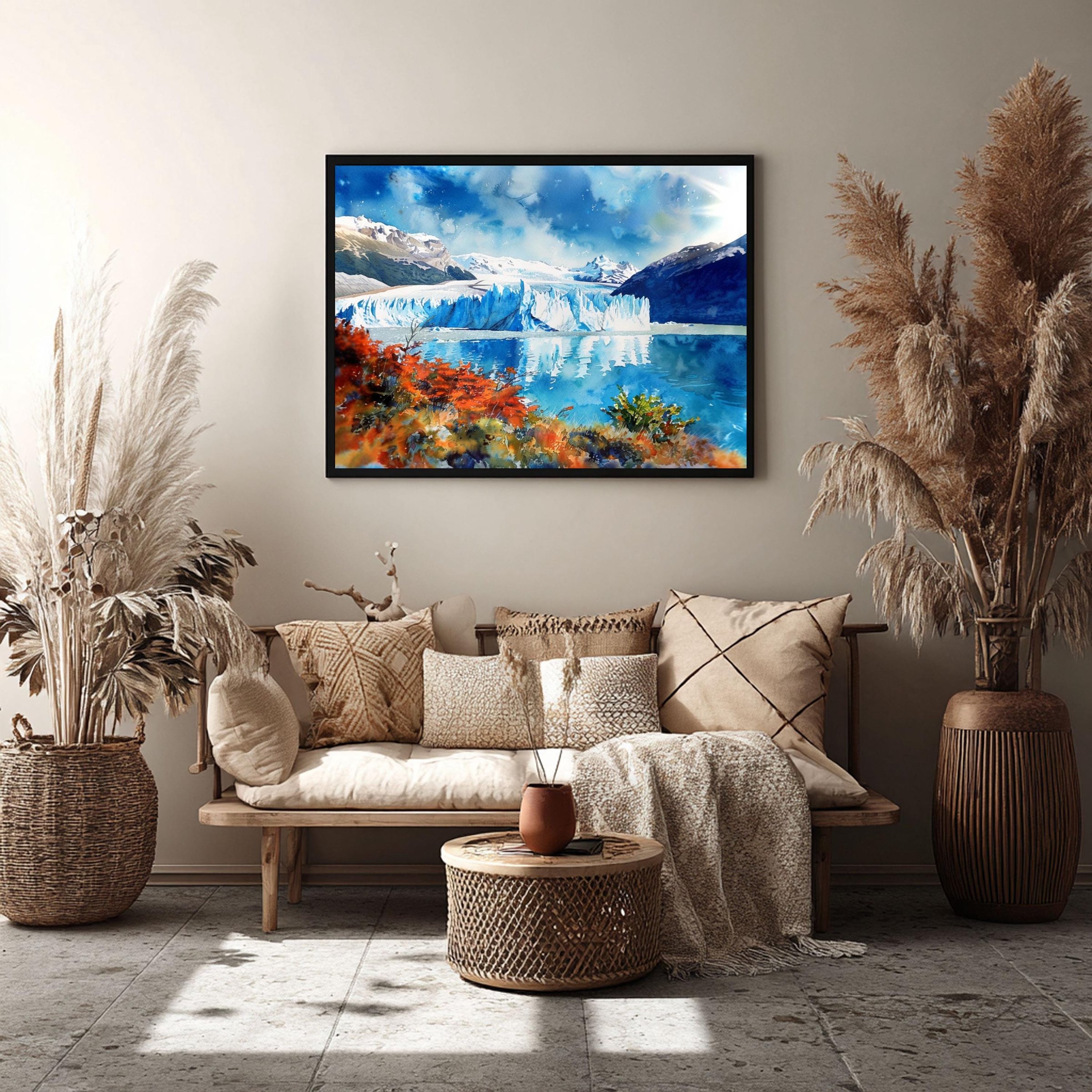 Perito Moreno Glacier Argentina Watercolor Print: South America Travel Art Poster - Image 8