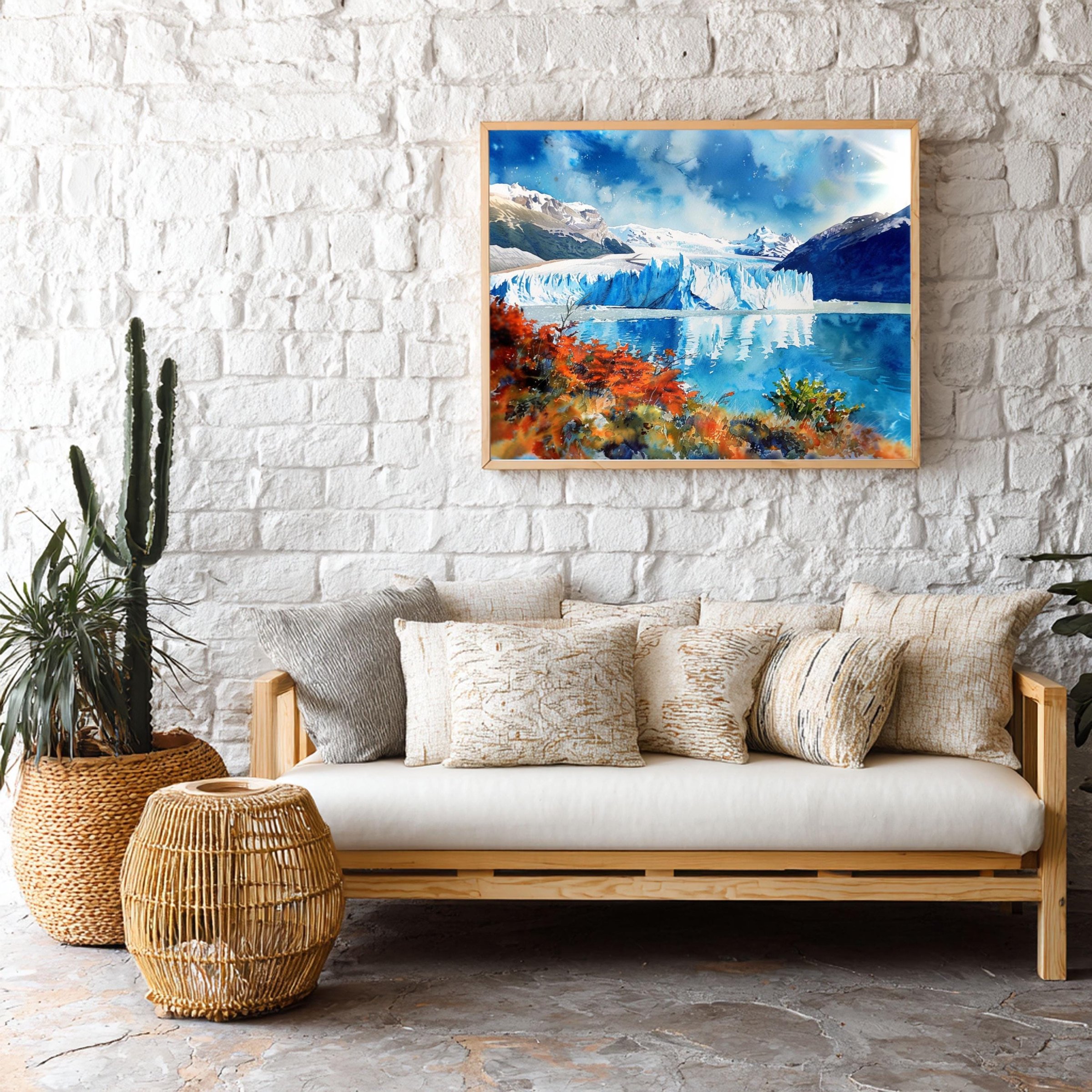 Perito Moreno Glacier Argentina Watercolor Print: South America Travel Art Poster - Image 9