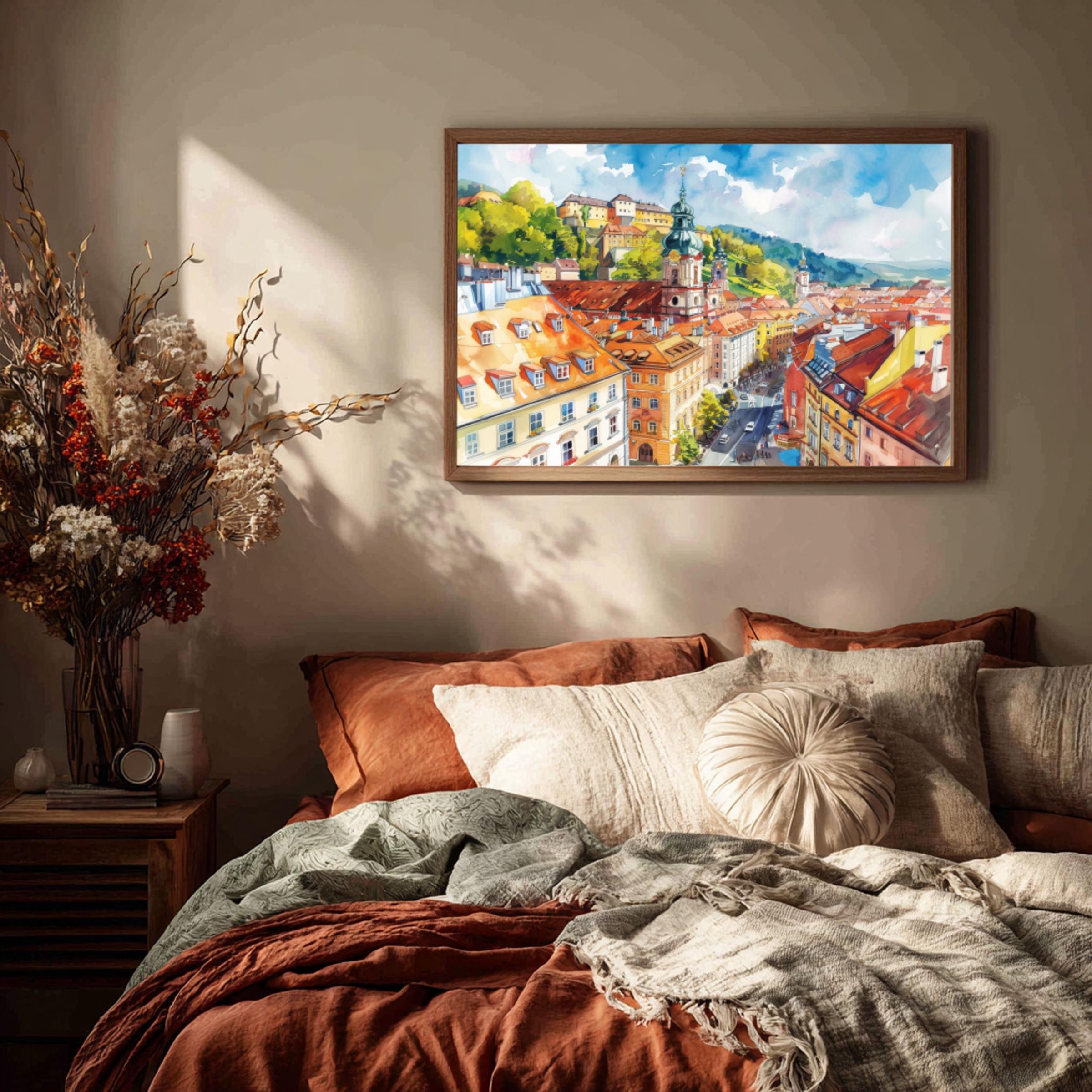 Graz Austria Watercolor Print: Europe Travel Art Poster - Image 3
