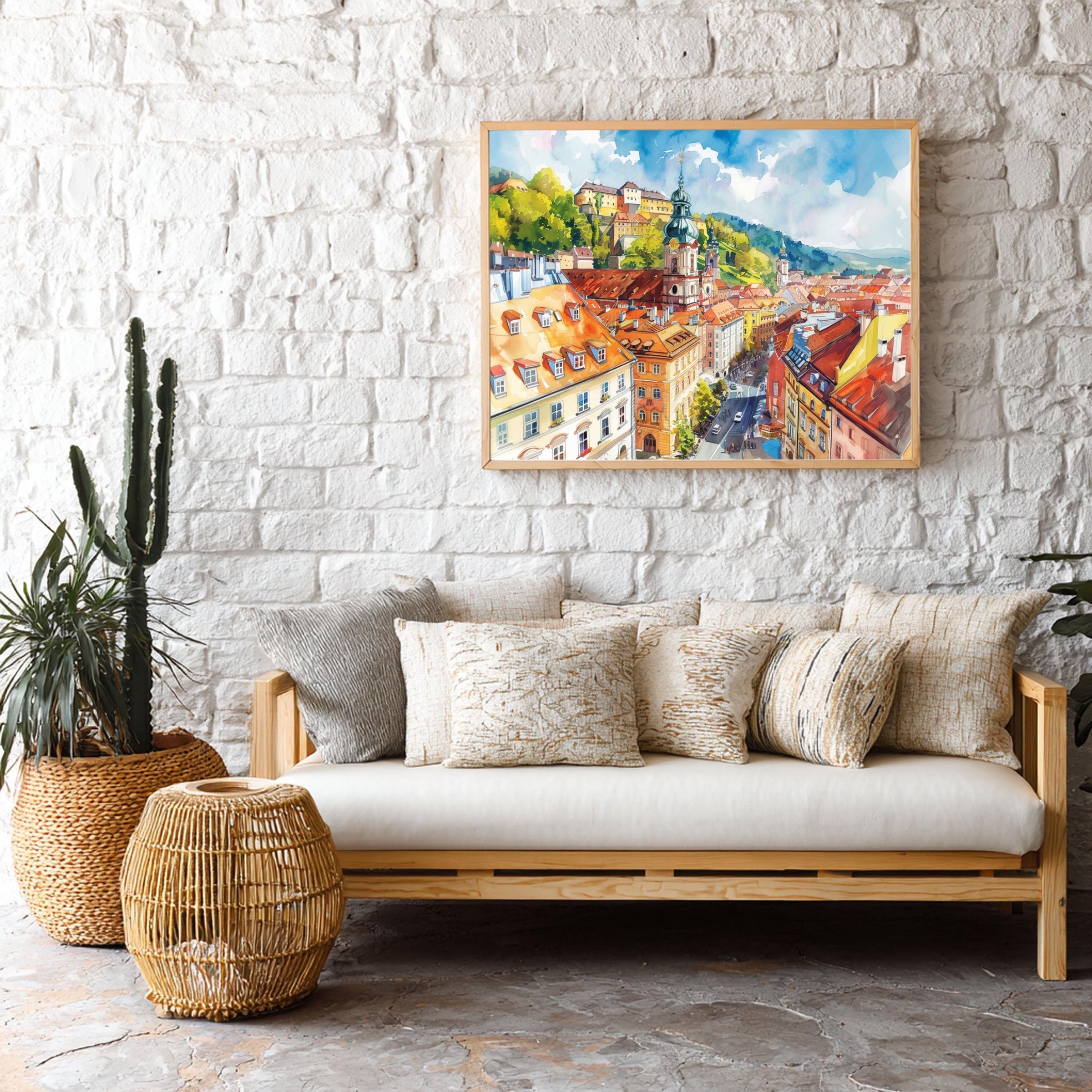 Graz Austria Watercolor Print: Europe Travel Art Poster - Image 9