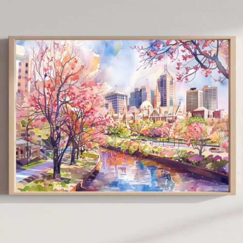 Adelaide Australia Watercolor Print: Oceania Travel Art Poster
