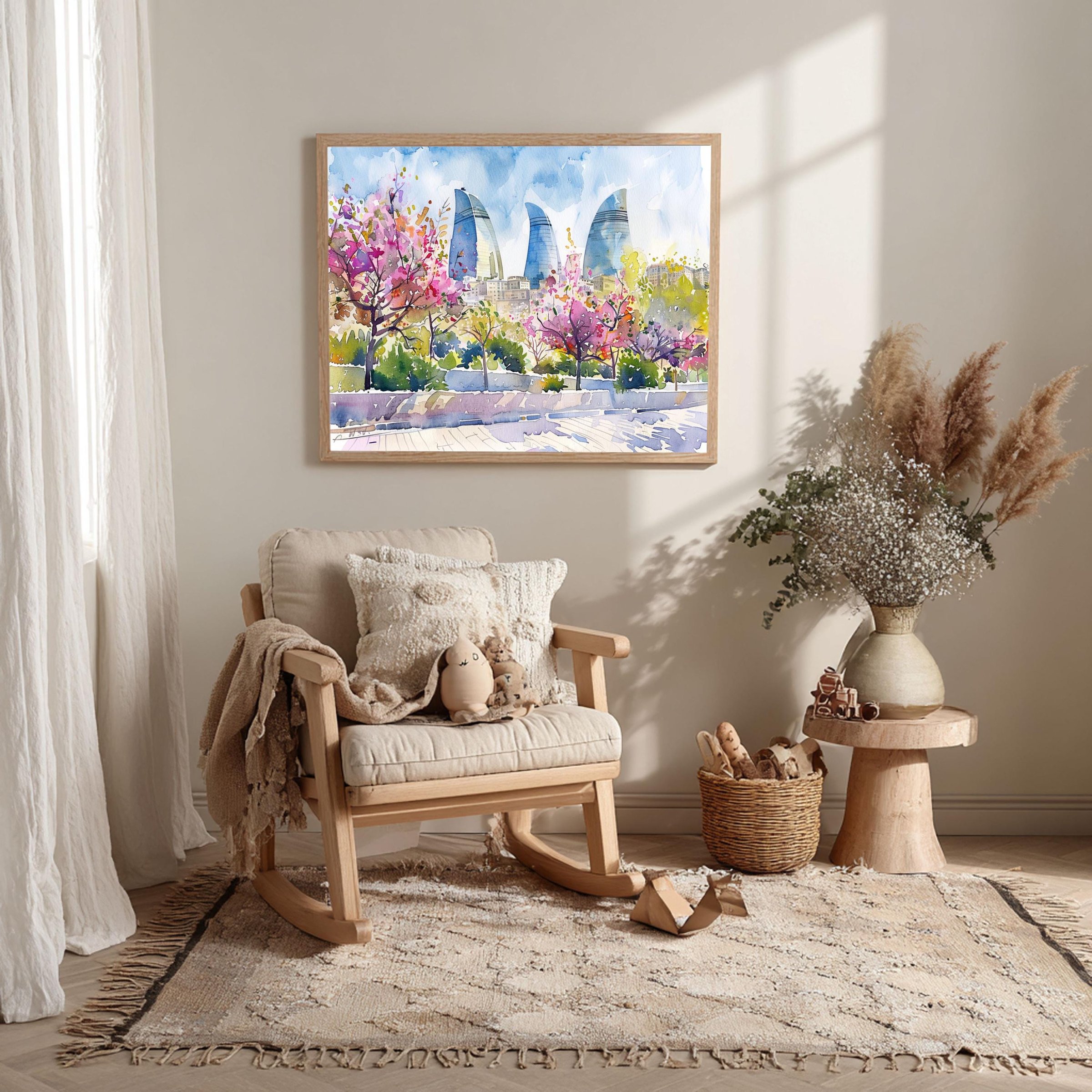 Azerbaijan Watercolor Print: Asia Travel Art Poster - Image 10