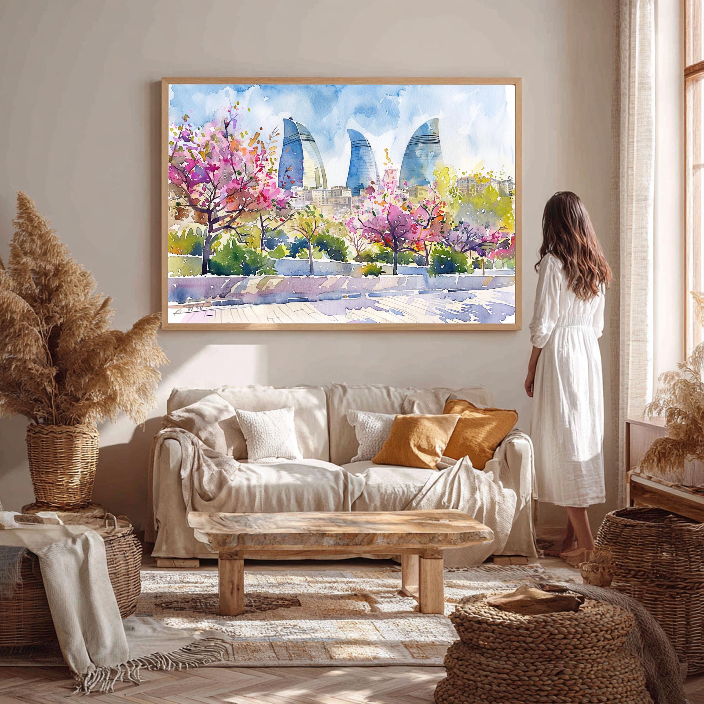Azerbaijan Watercolor Print: Asia Travel Art Poster - Image 5