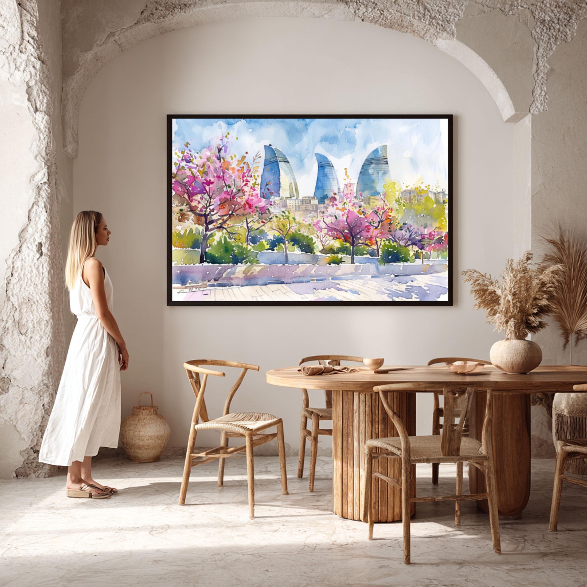 Azerbaijan Watercolor Print: Asia Travel Art Poster - Image 6