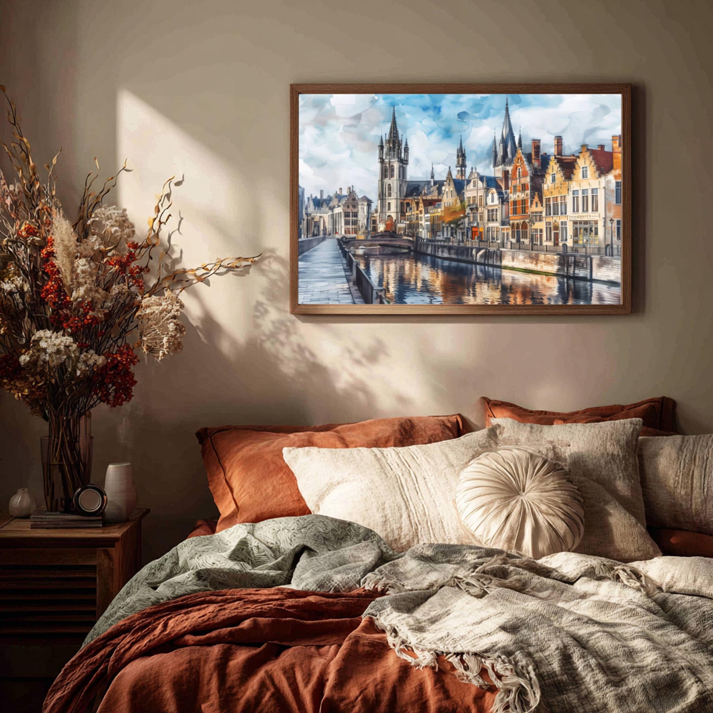 Ghent Belgium Watercolor Print: Europe Travel Art Poster - Image 2