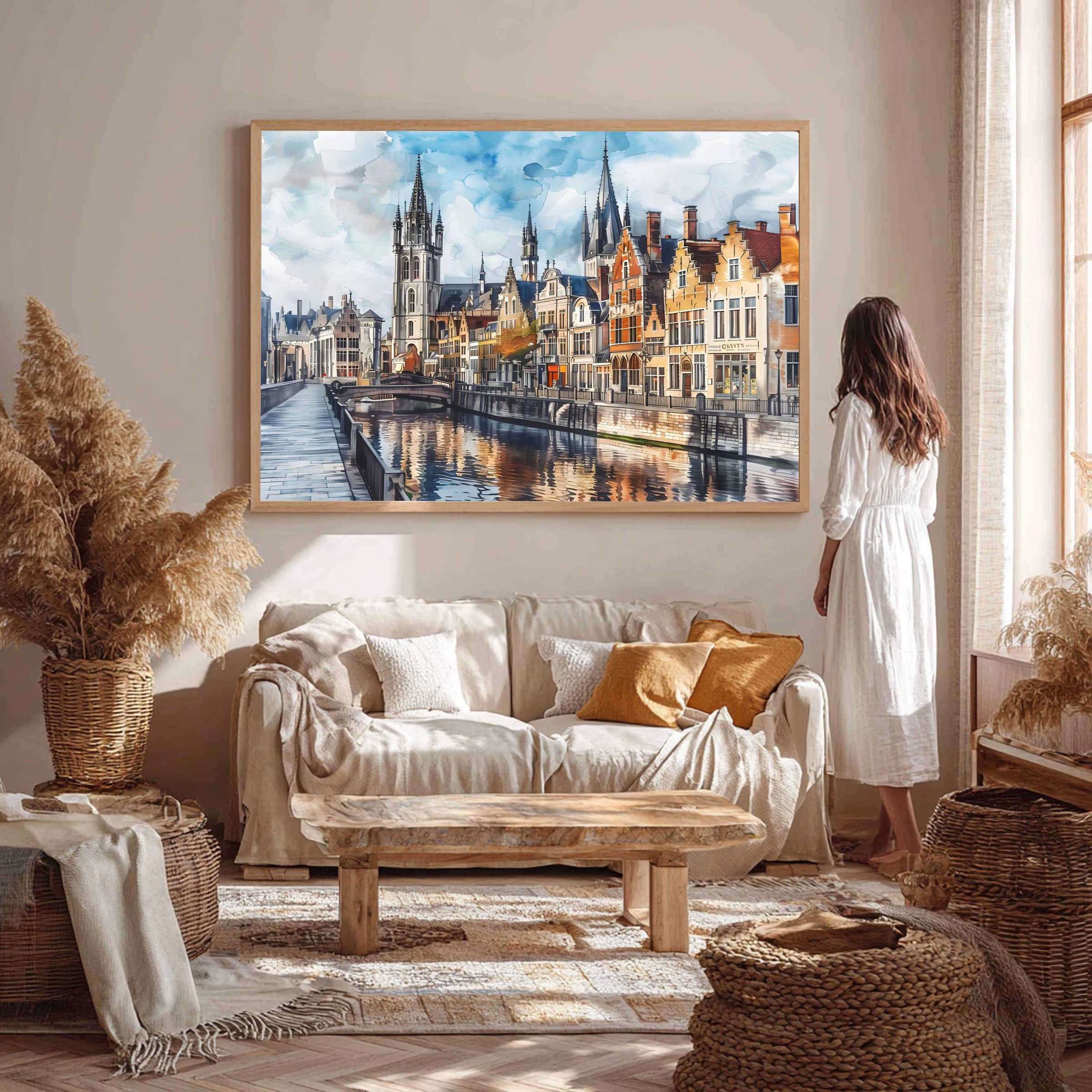Ghent Belgium Watercolor Print: Europe Travel Art Poster - Image 4