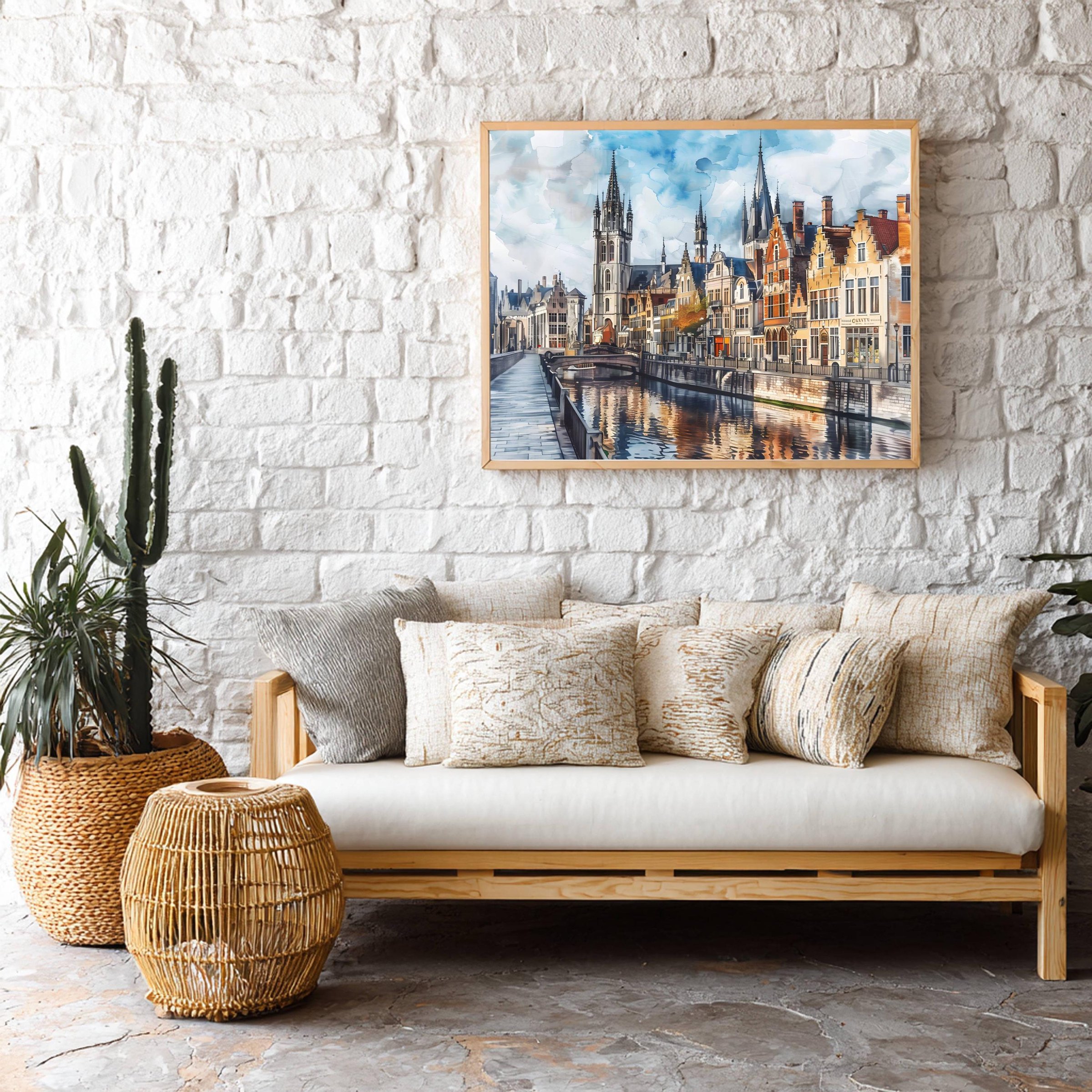 Ghent Belgium Watercolor Print: Europe Travel Art Poster - Image 8