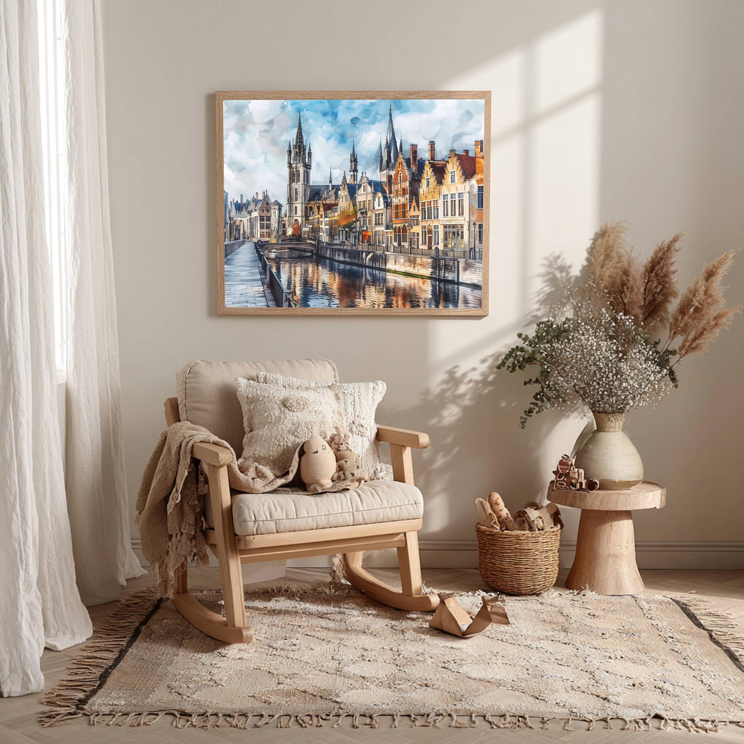 Ghent Belgium Watercolor Print: Europe Travel Art Poster - Image 9