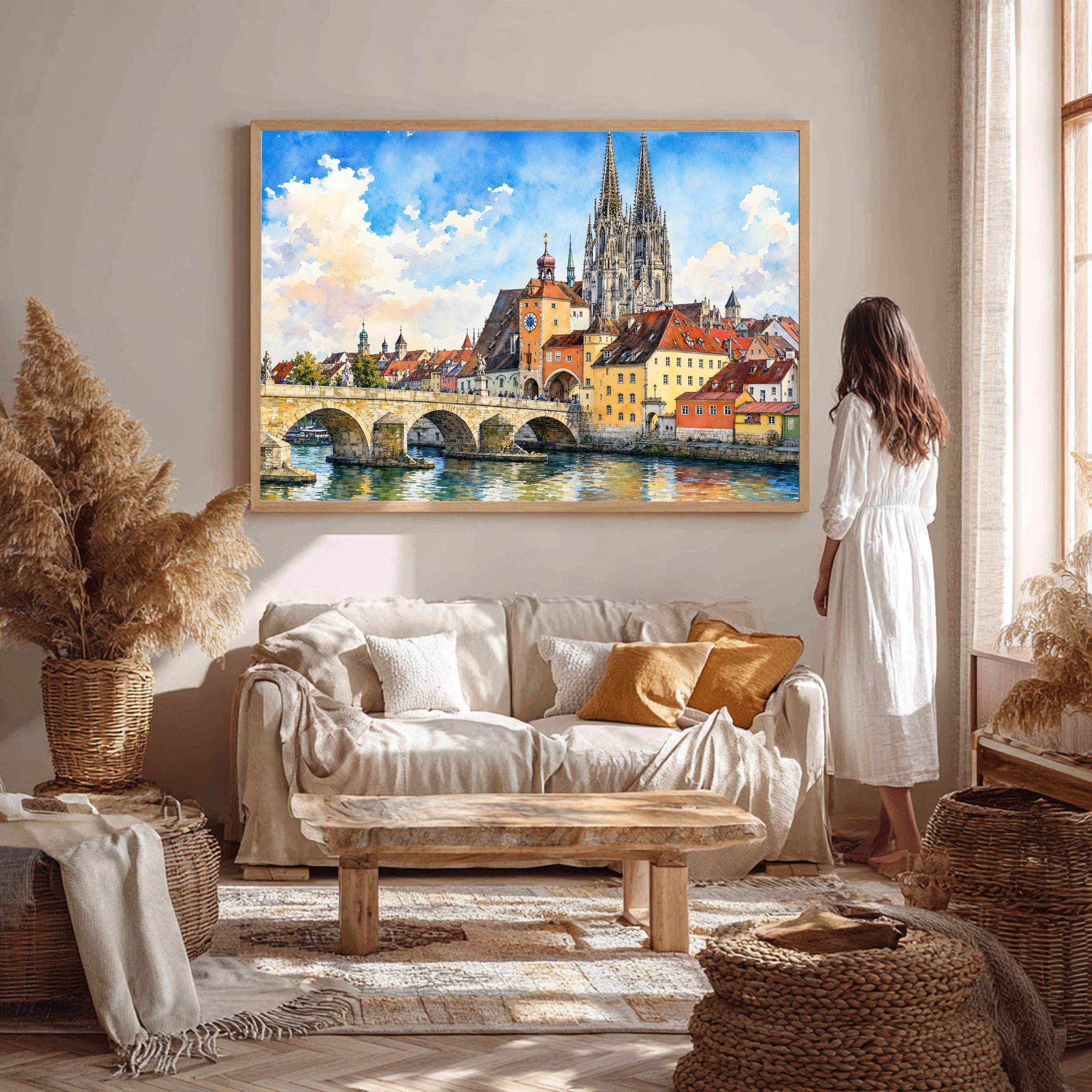 Regensburg Stone Bridge Bavaria Germany Watercolor Print: Europe Travel Art Poster - Image 5