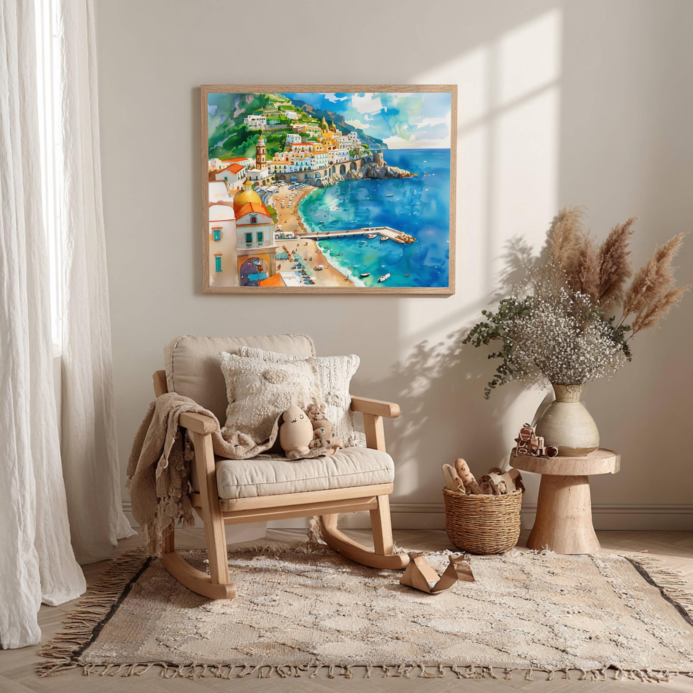 Amalfi Coast Italy Watercolor Print: Europe Travel Art Poster - Image 10