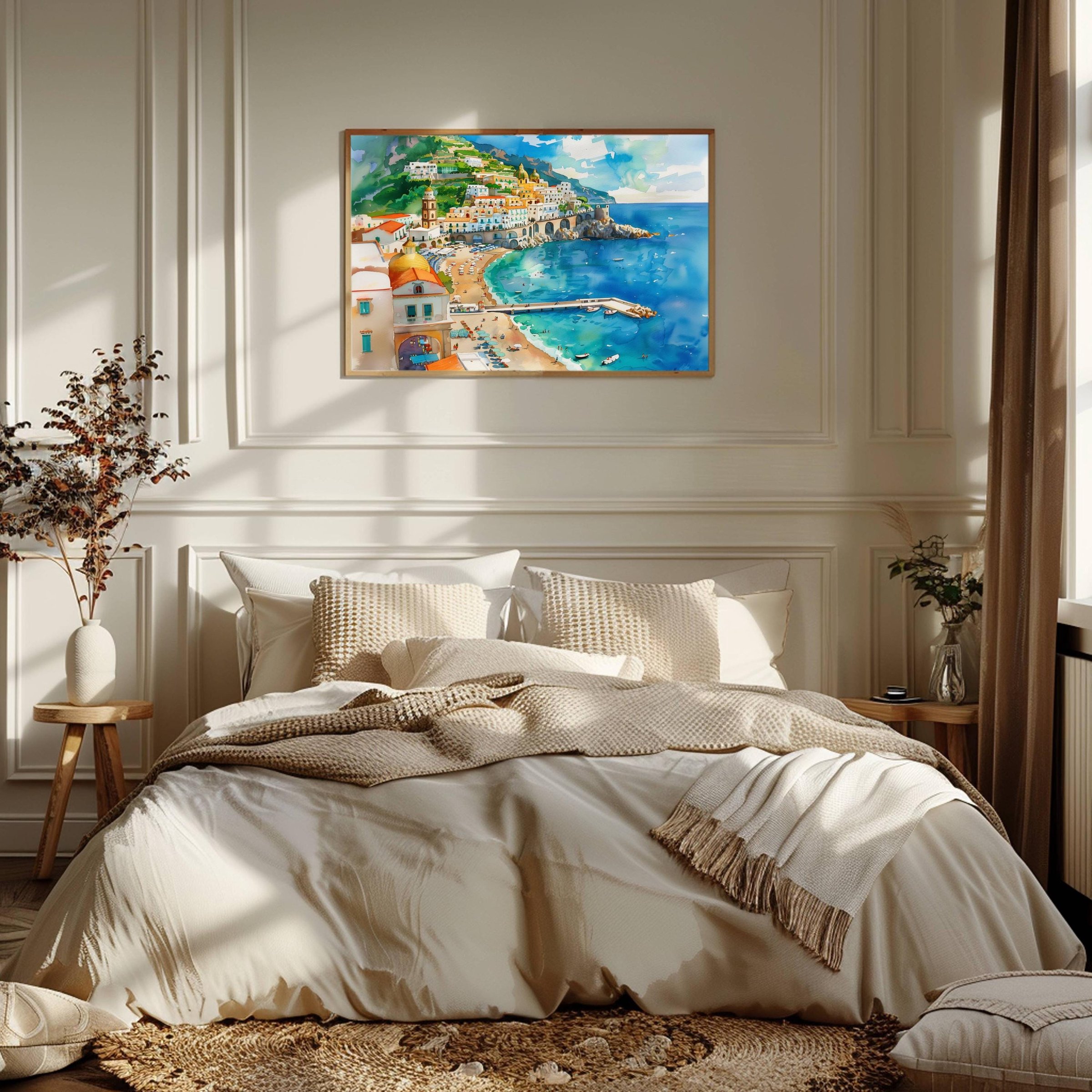 Amalfi Coast Italy Watercolor Print: Europe Travel Art Poster - Image 2