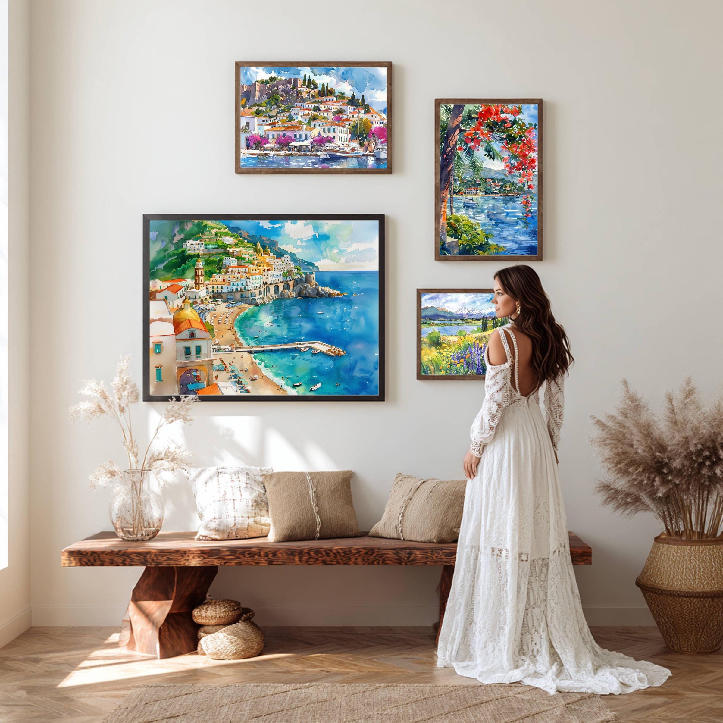 Amalfi Coast Italy Watercolor Print: Europe Travel Art Poster - Image 4