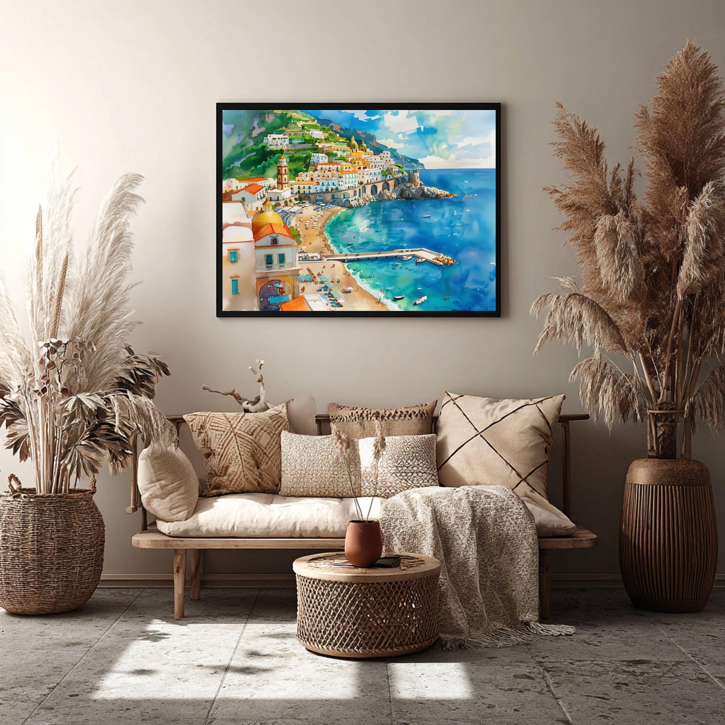 Amalfi Coast Italy Watercolor Print: Europe Travel Art Poster - Image 8