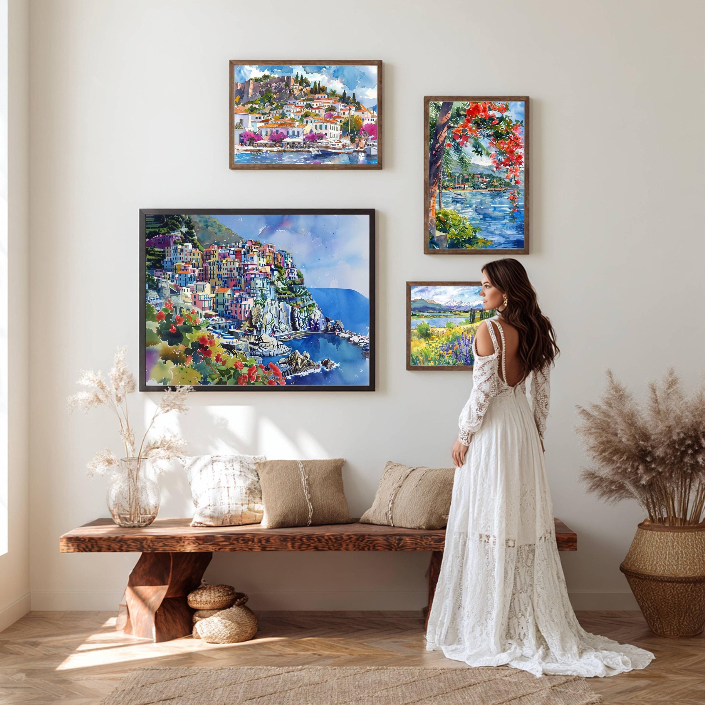 Cinque Terre Italy Watercolor Print: Europe Travel Art Poster - Image 4