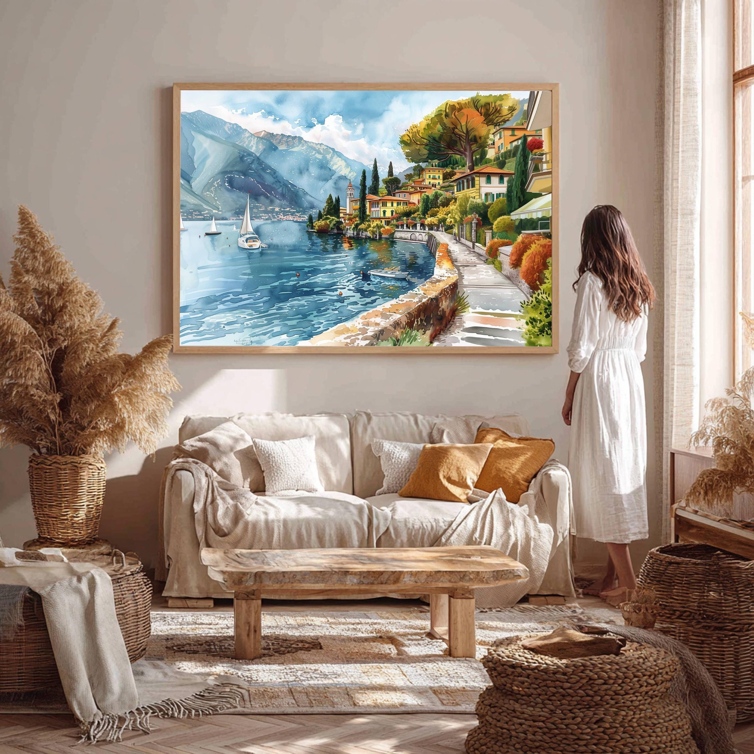 Lake Como Italy Watercolor Print: Europe Travel Art Poster - Image 5