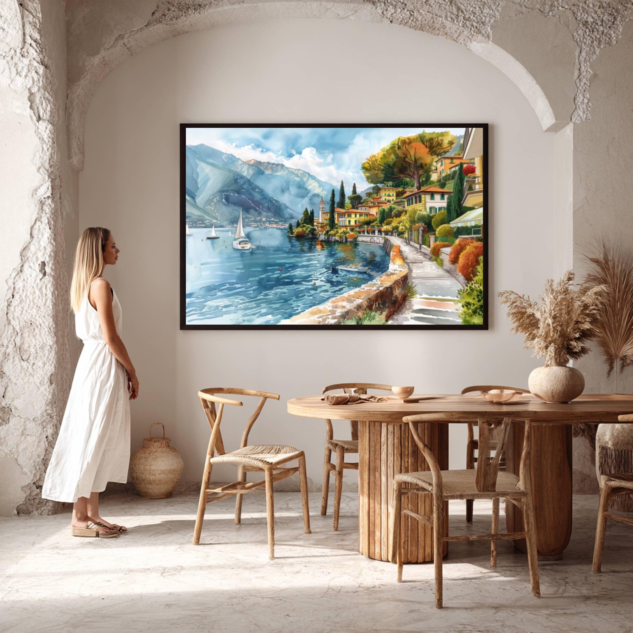 Lake Como Italy Watercolor Print: Europe Travel Art Poster - Image 6