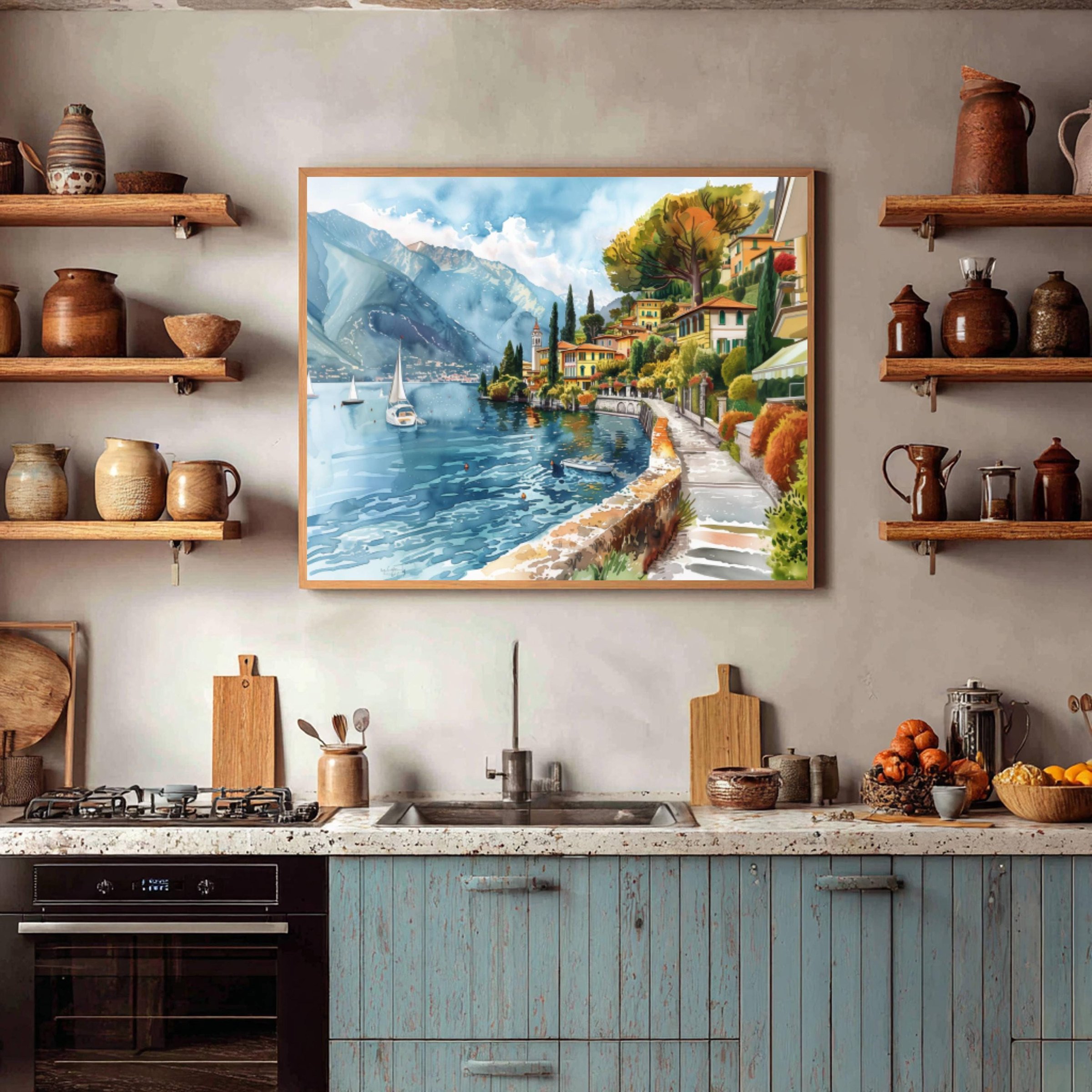 Lake Como Italy Watercolor Print: Europe Travel Art Poster - Image 7