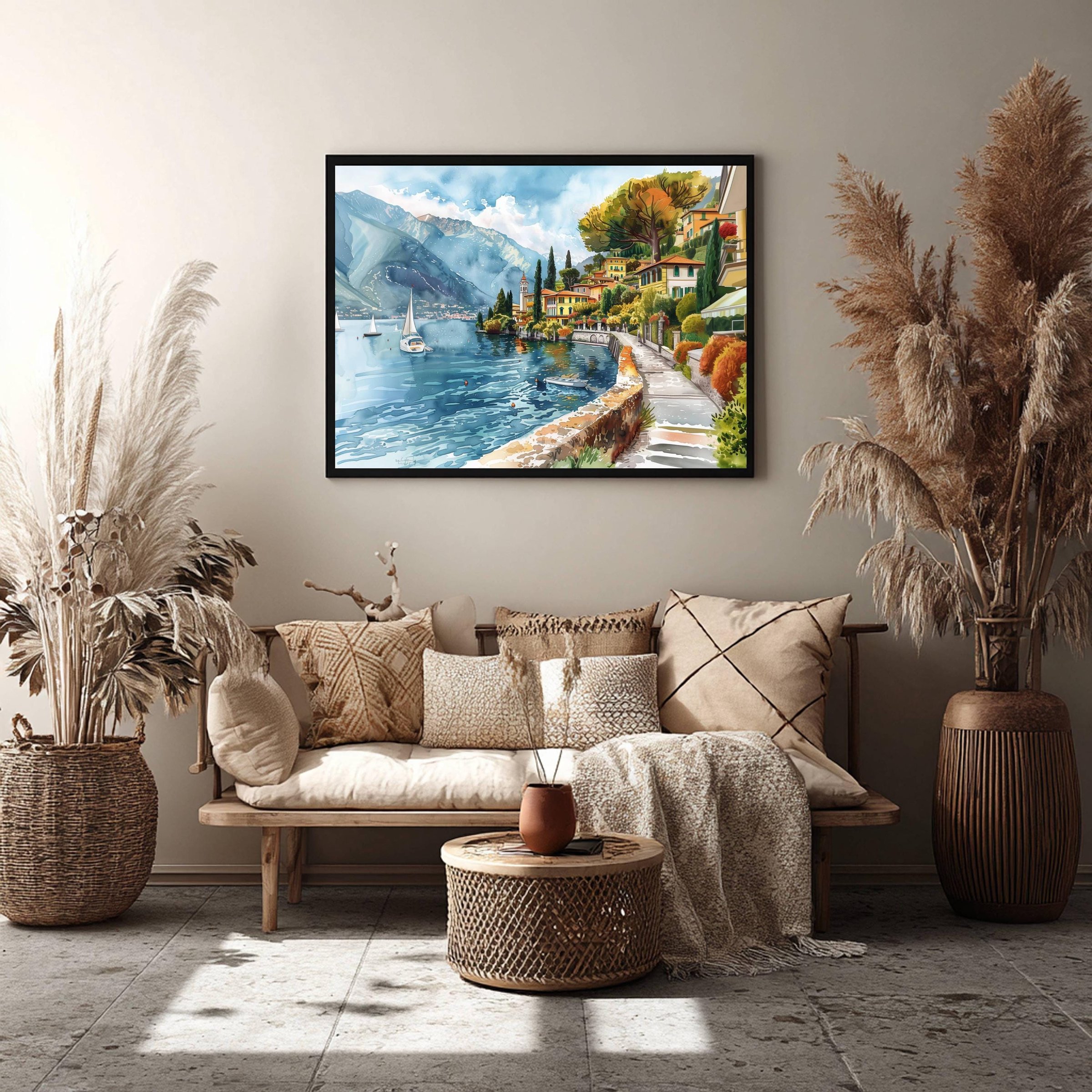 Lake Como Italy Watercolor Print: Europe Travel Art Poster - Image 8