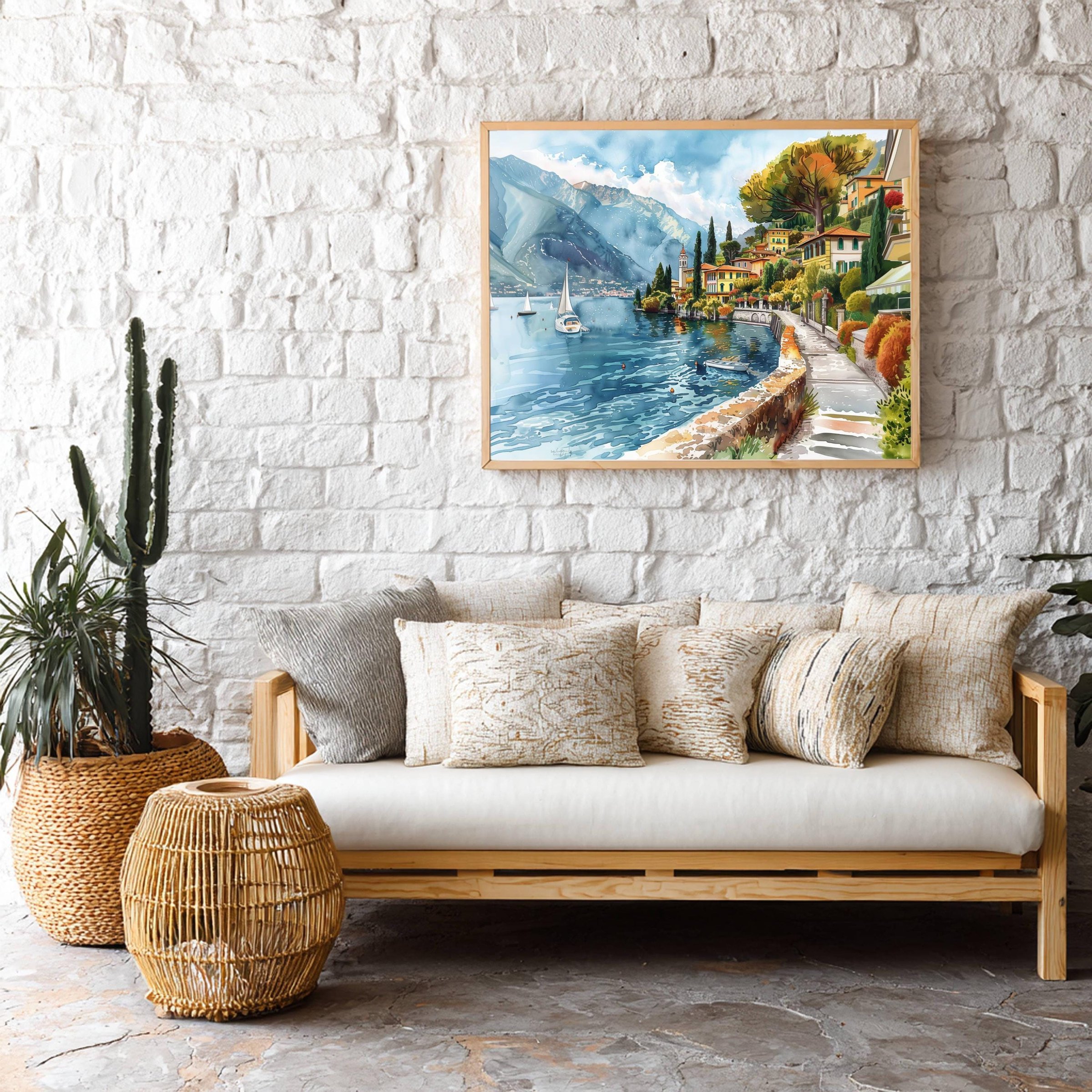 Lake Como Italy Watercolor Print: Europe Travel Art Poster - Image 9