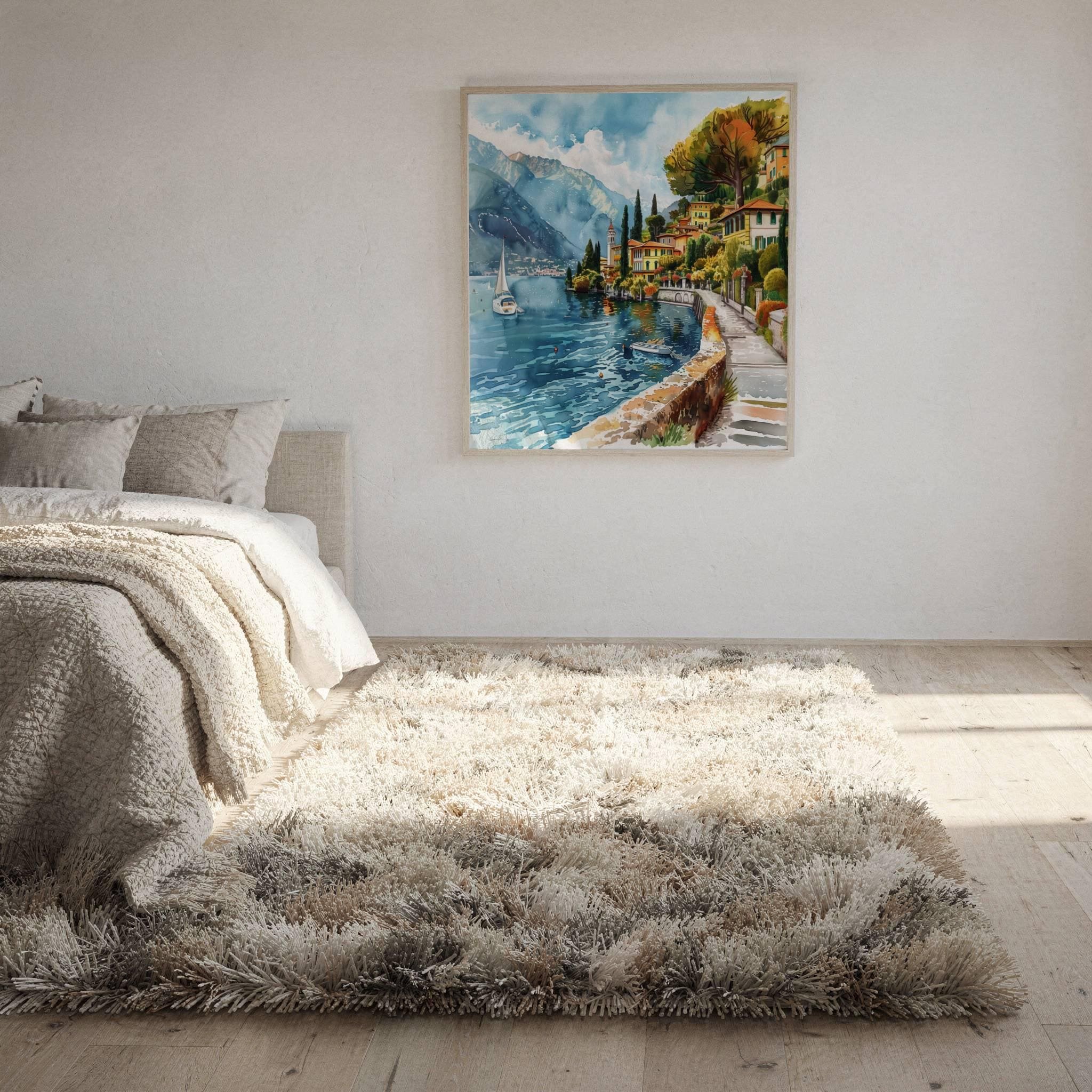 Lake Como Italy Watercolor Print: Square Travel Art Poster - Image 10