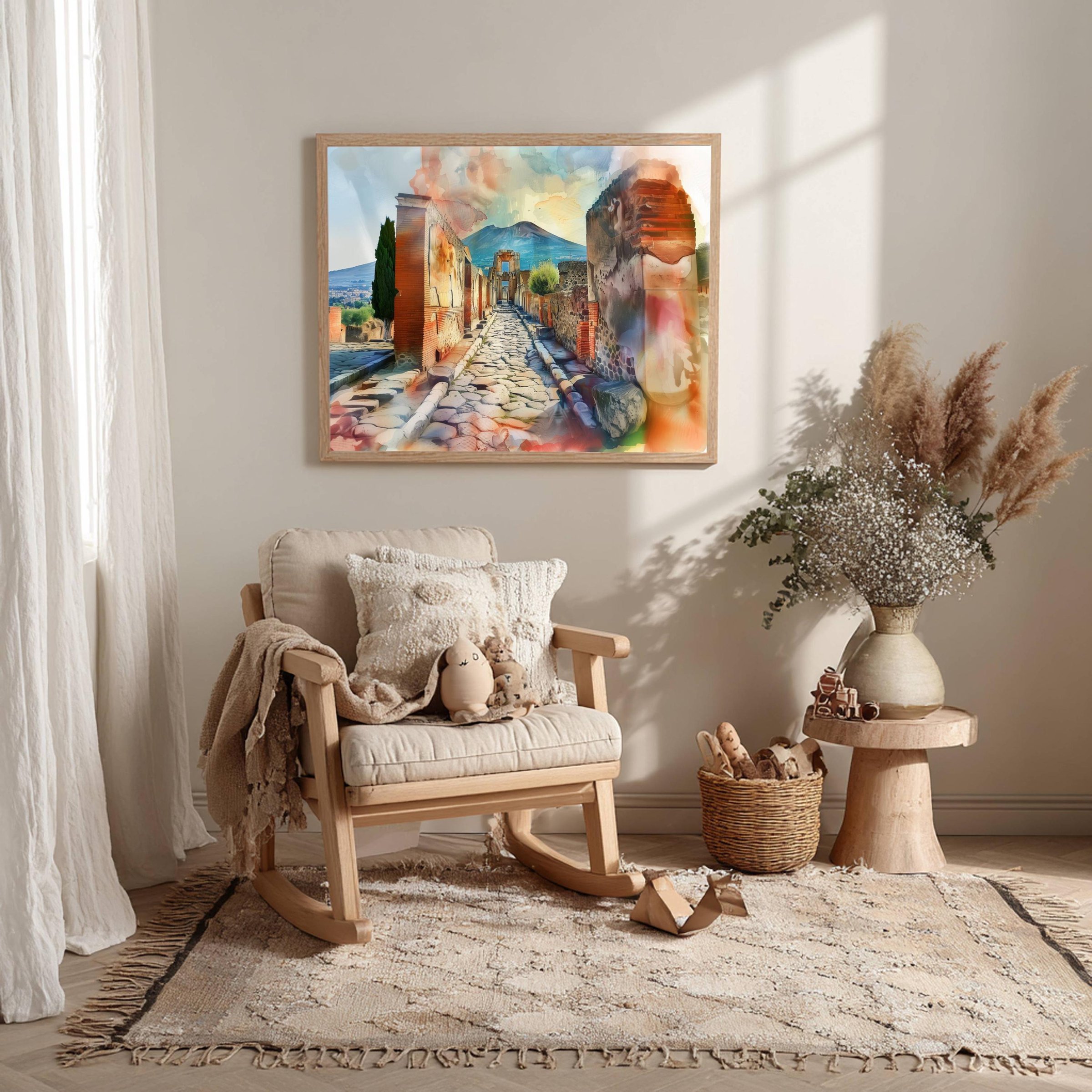 Pompeii Italy Watercolor Print: Europe Travel Art Poster - Image 10