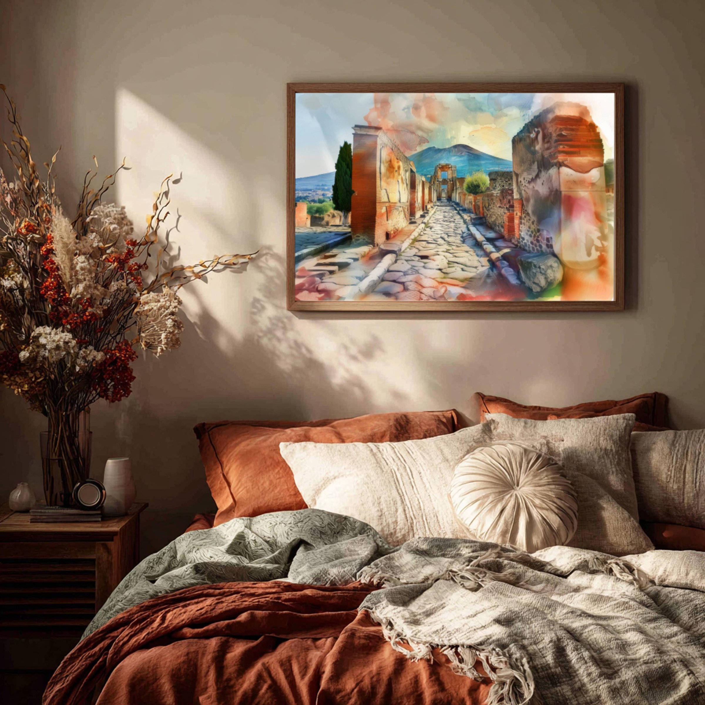 Pompeii Italy Watercolor Print: Europe Travel Art Poster - Image 3