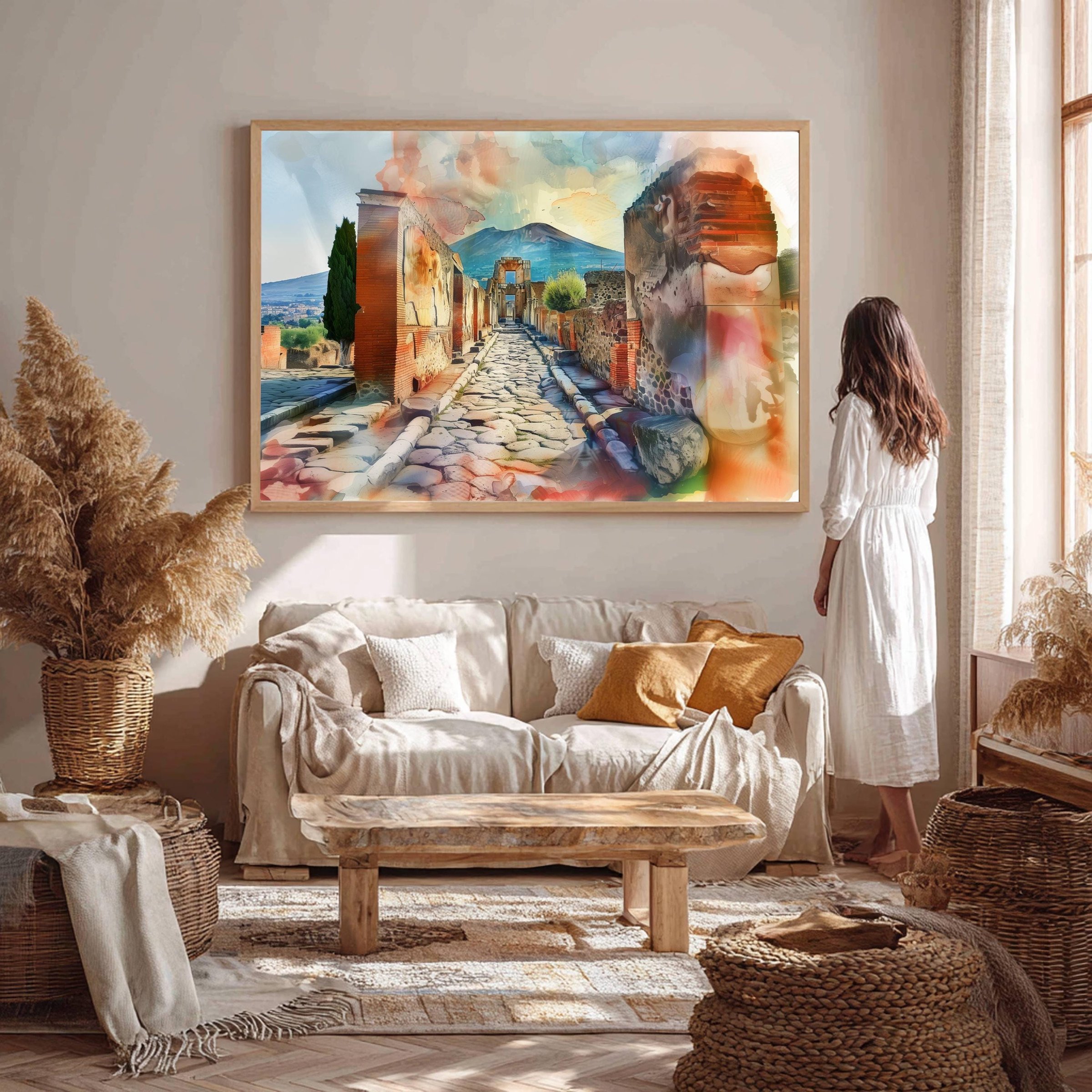 Pompeii Italy Watercolor Print: Europe Travel Art Poster - Image 5