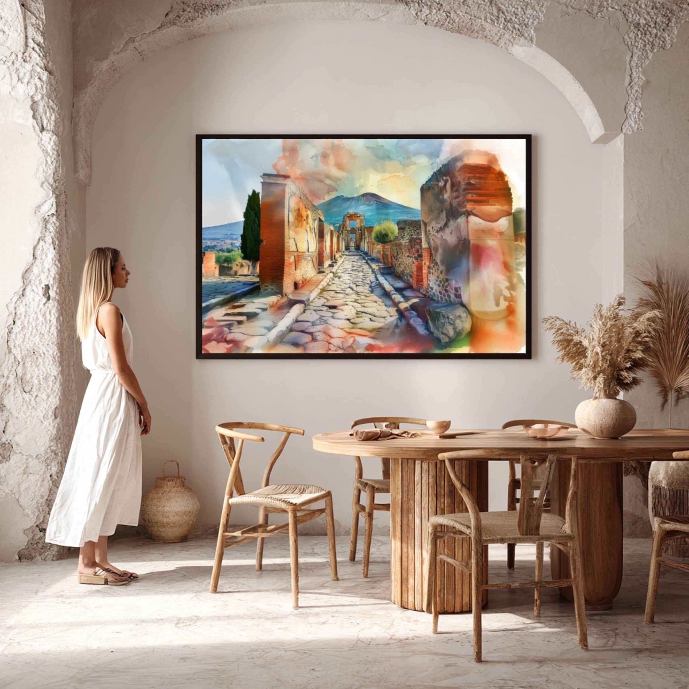 Pompeii Italy Watercolor Print: Europe Travel Art Poster - Image 6