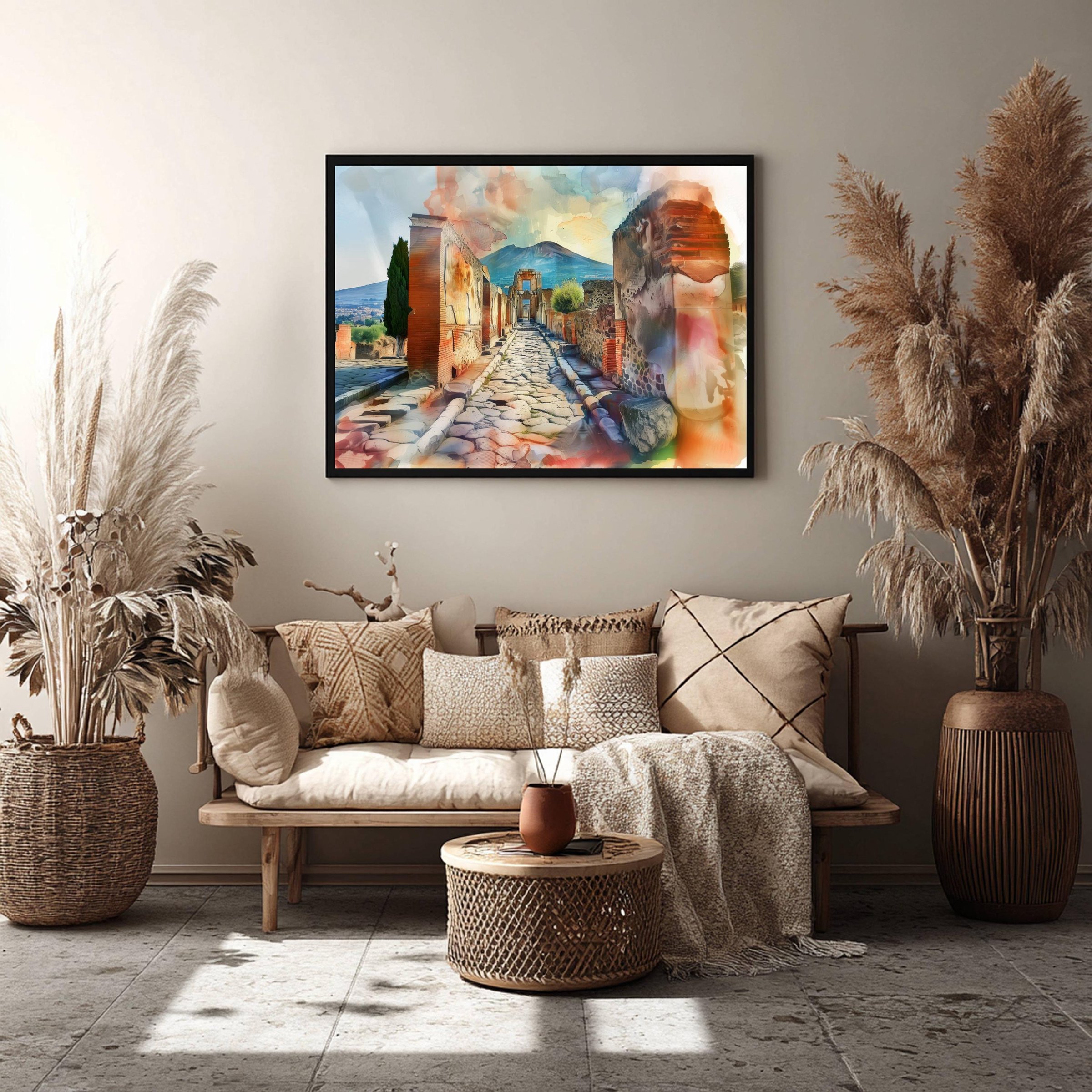 Pompeii Italy Watercolor Print: Europe Travel Art Poster - Image 8