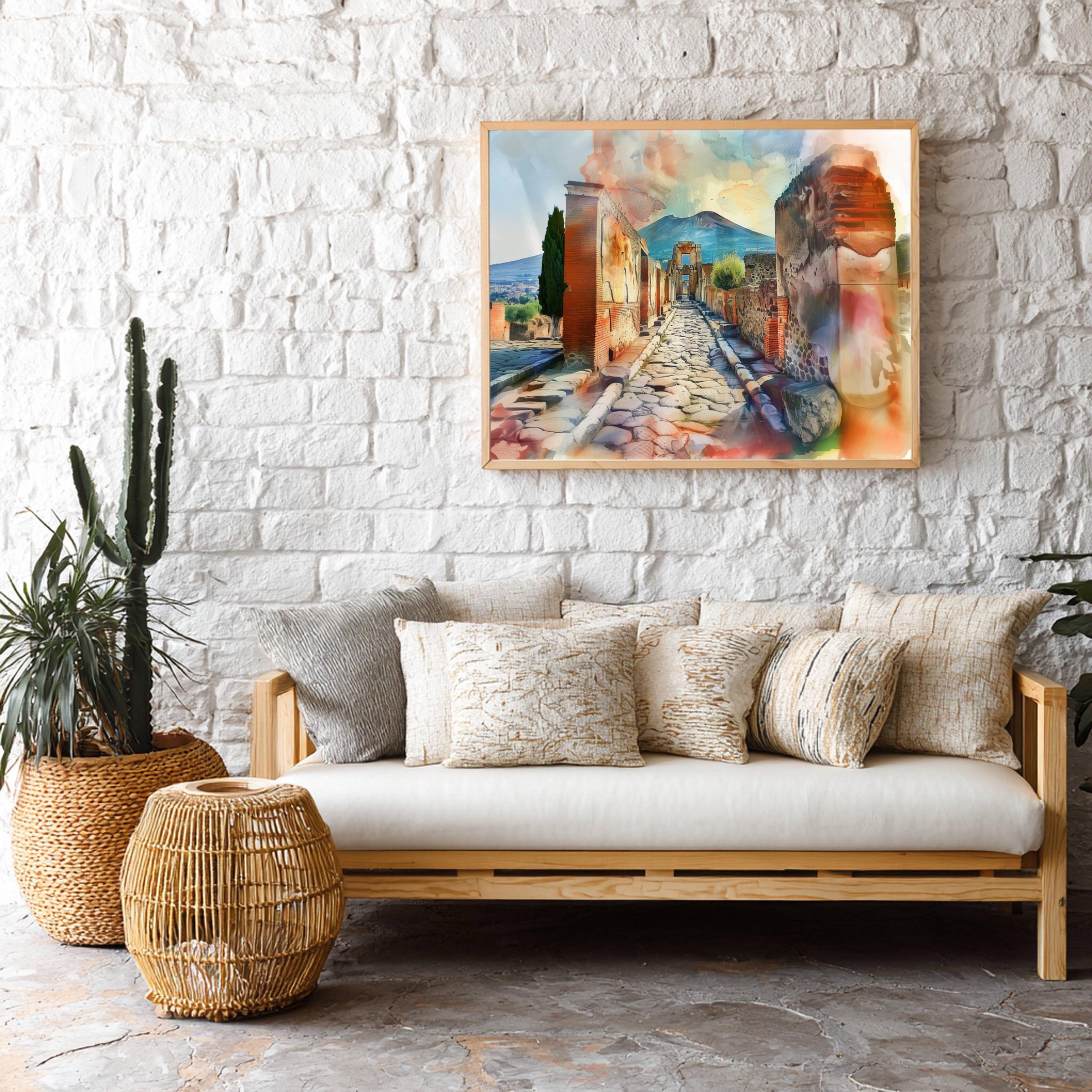 Pompeii Italy Watercolor Print: Europe Travel Art Poster - Image 9