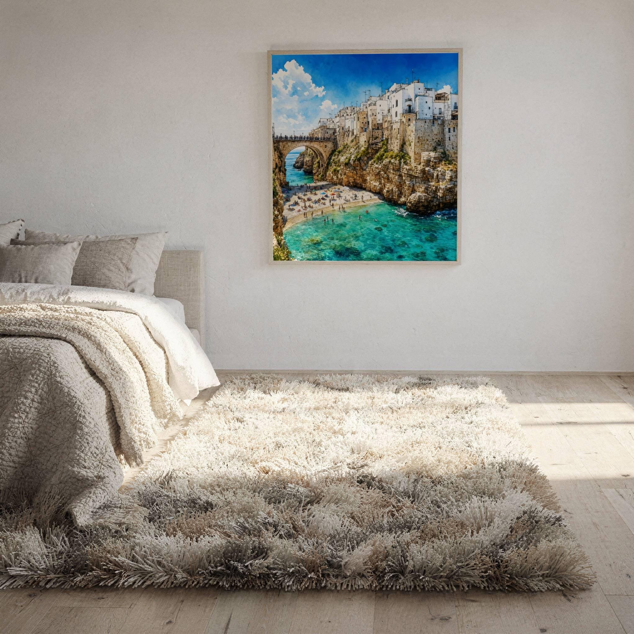 Polignano a Mare Puglia Coastal Italy Watercolor Print: Italian Travel Art Poster - Image 10
