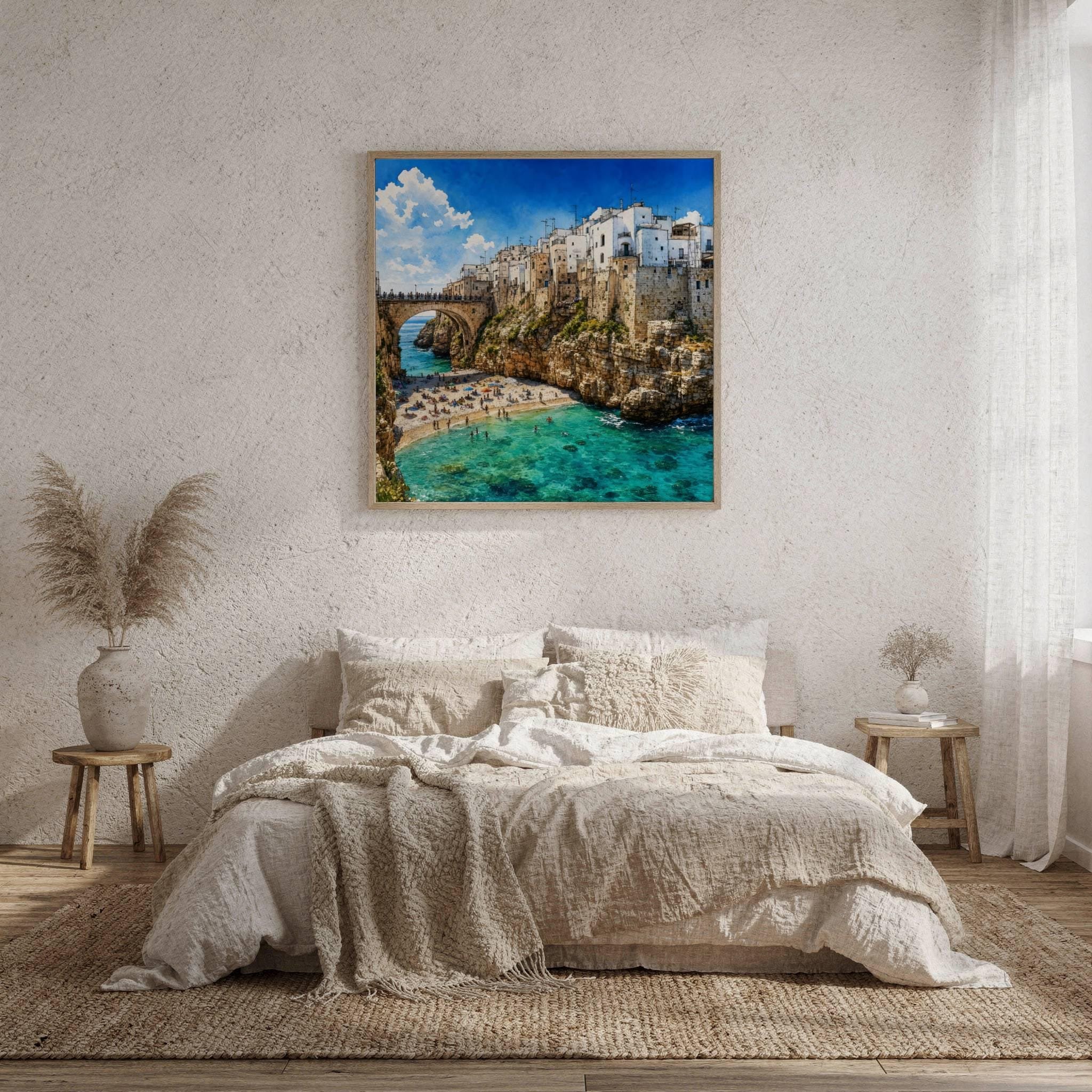 Polignano a Mare Puglia Coastal Italy Watercolor Print: Italian Travel Art Poster - Image 9