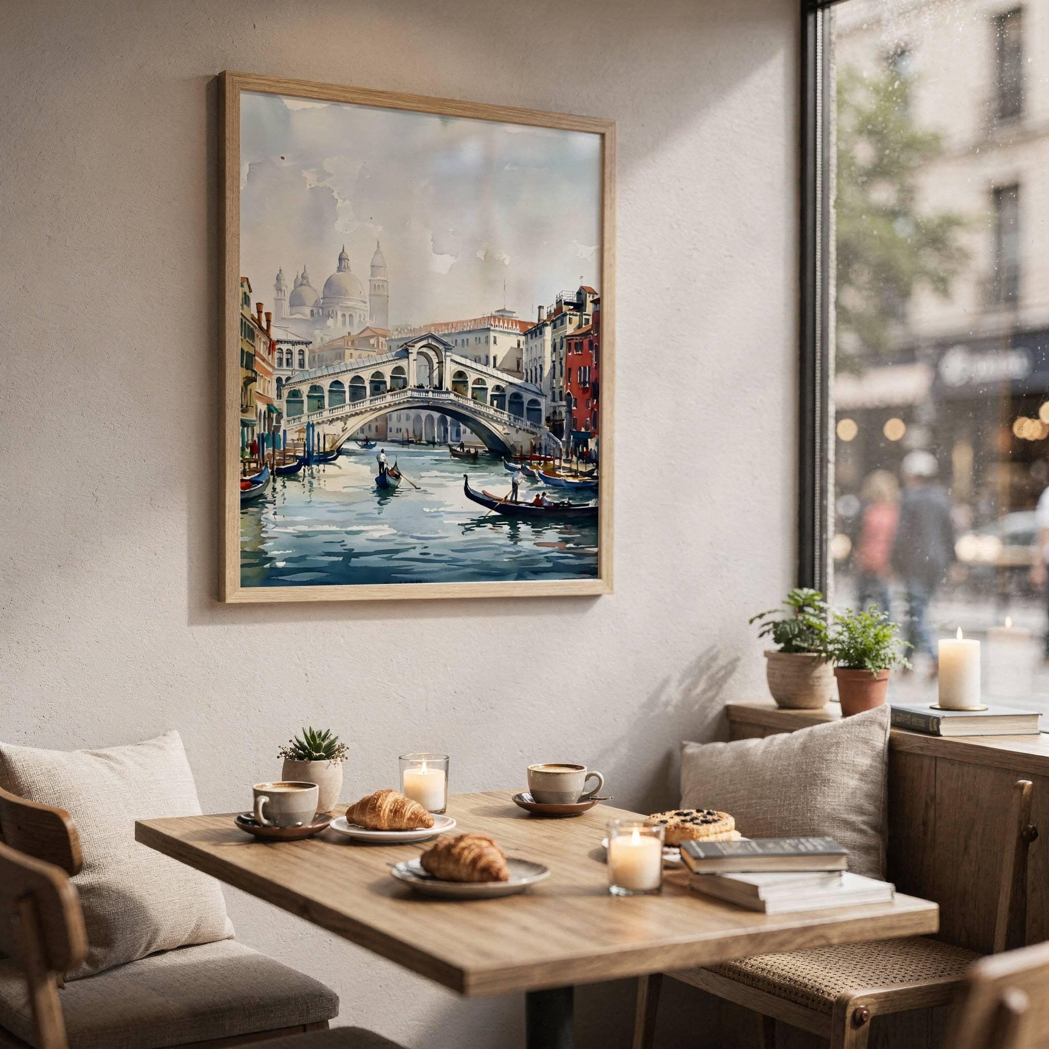 Venice Grand Canal Italy Watercolor Print: Rialto Bridge Travel Art Poster - Image 3