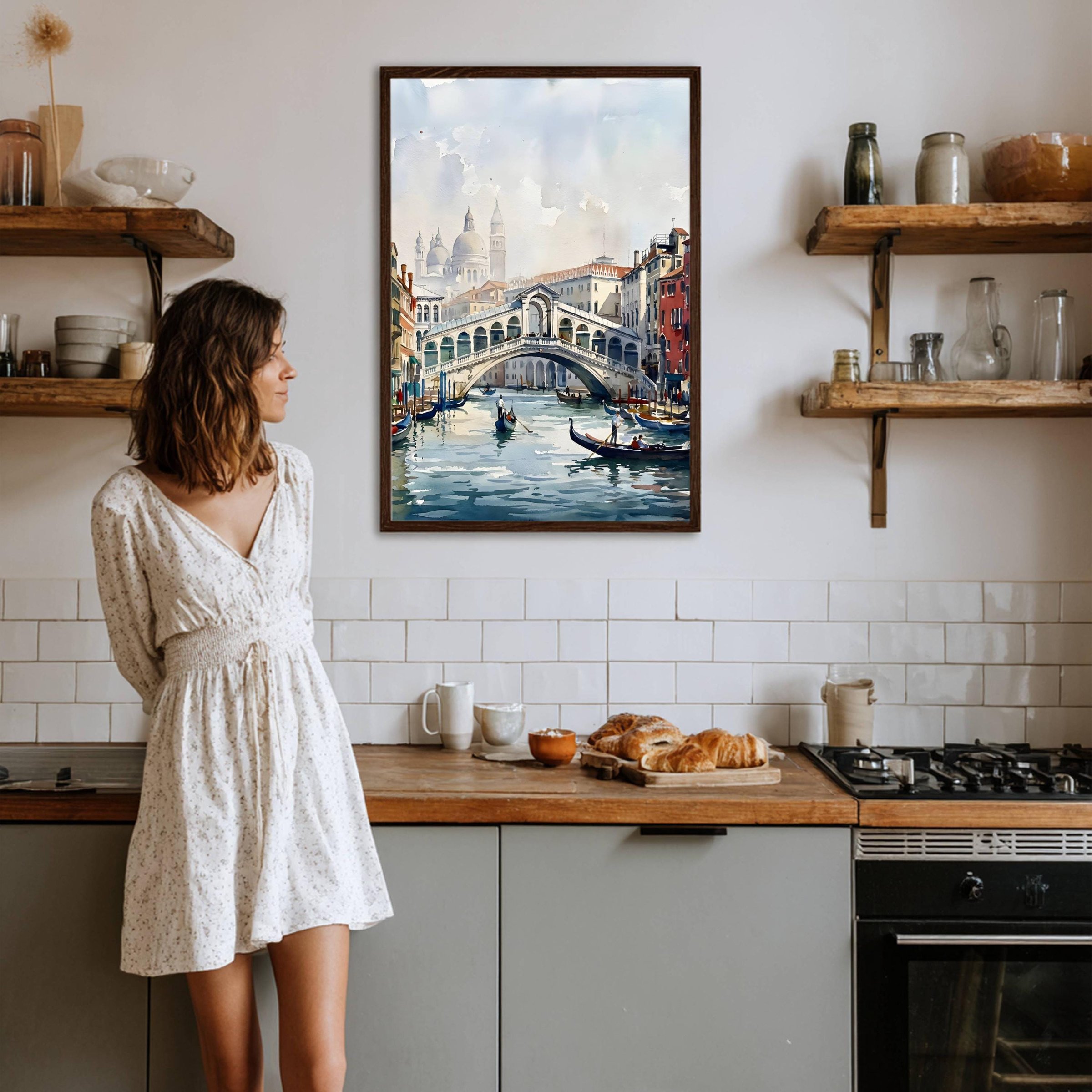 Venice Grand Canal Italy Watercolor Print: Rialto Bridge Travel Art Poster - Image 5