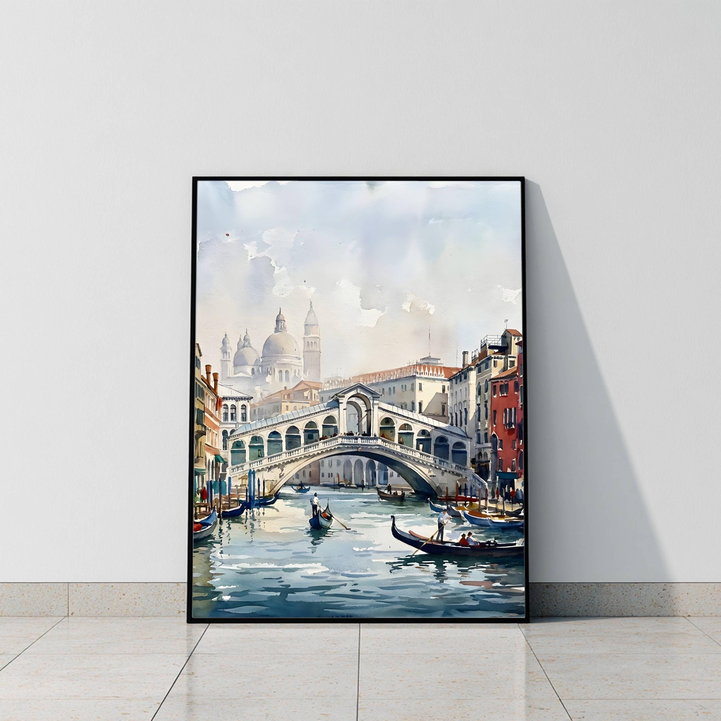 Venice Grand Canal Italy Watercolor Print: Rialto Bridge Travel Art Poster - Image 6