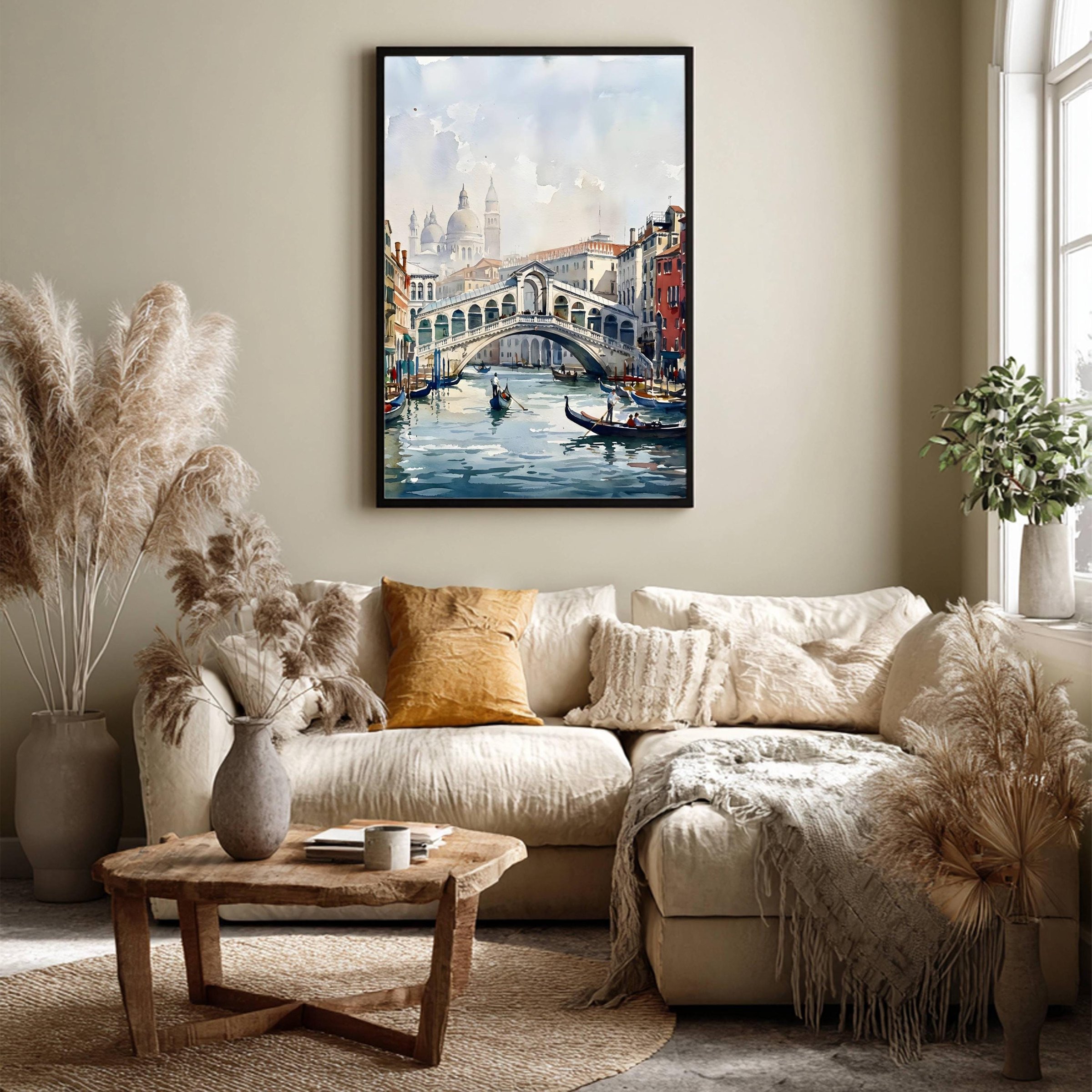 Venice Grand Canal Italy Watercolor Print: Rialto Bridge Travel Art Poster - Image 7