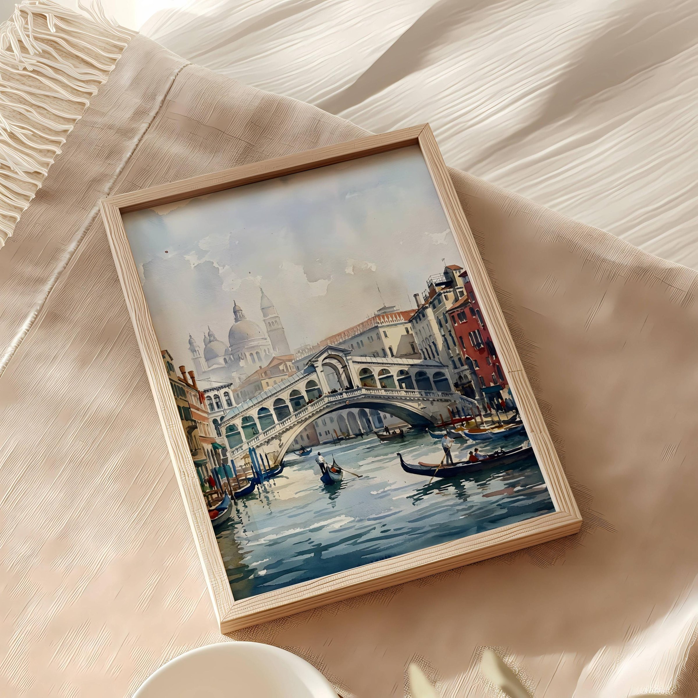 Venice Grand Canal Italy Watercolor Print: Rialto Bridge Travel Art Poster - Image 8